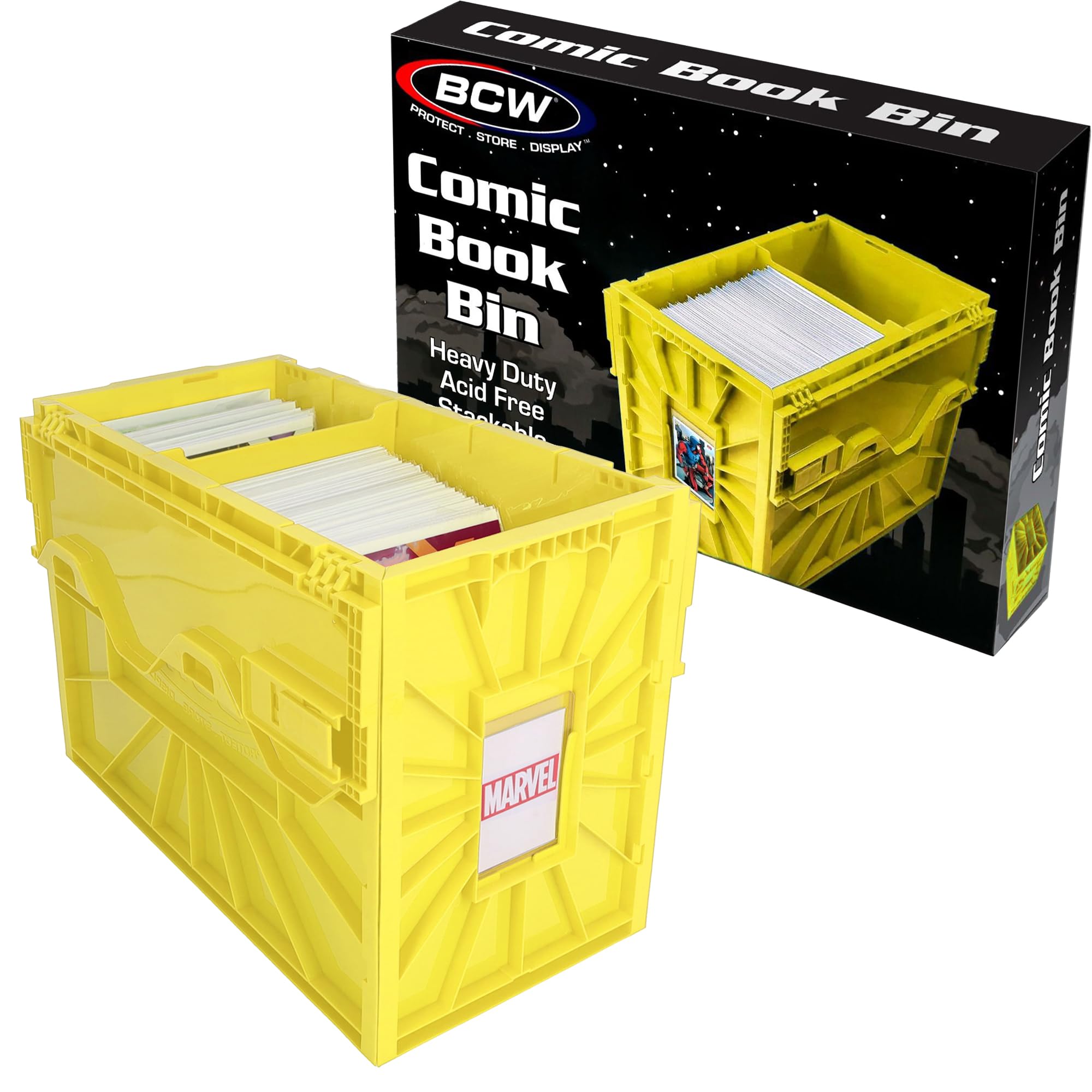 Foto 2 pulgar | Papelera Para Cómics Bcw, Corta, Con Capacidad Para 150 Cómics, Color Amarillo - Venta Internacional.