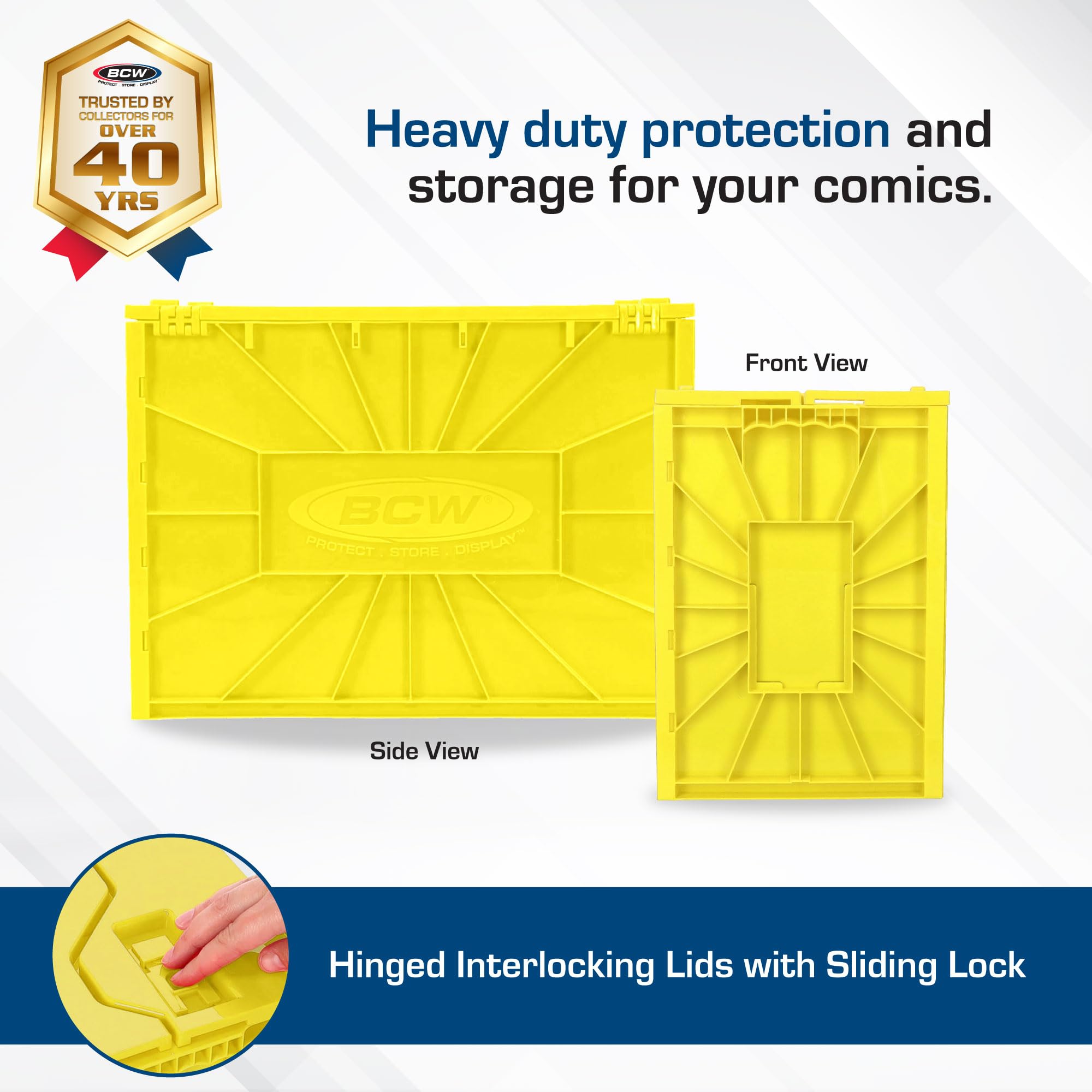 Foto 3 pulgar | Papelera Para Cómics Bcw, Corta, Con Capacidad Para 150 Cómics, Color Amarillo - Venta Internacional.