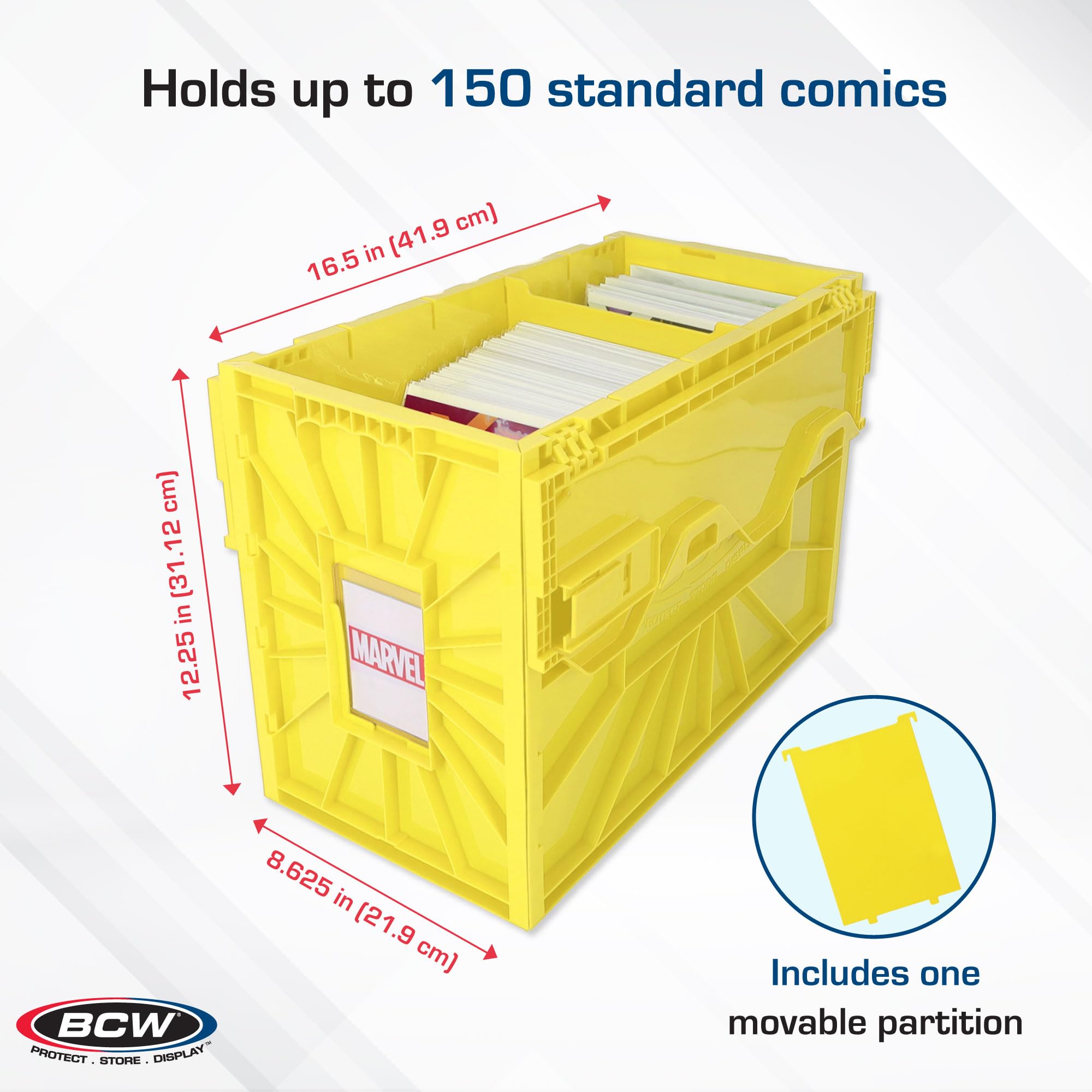 Foto 3 | Papelera Para Cómics Bcw, Corta, Con Capacidad Para 150 Cómics, Color Amarillo - Venta Internacional.