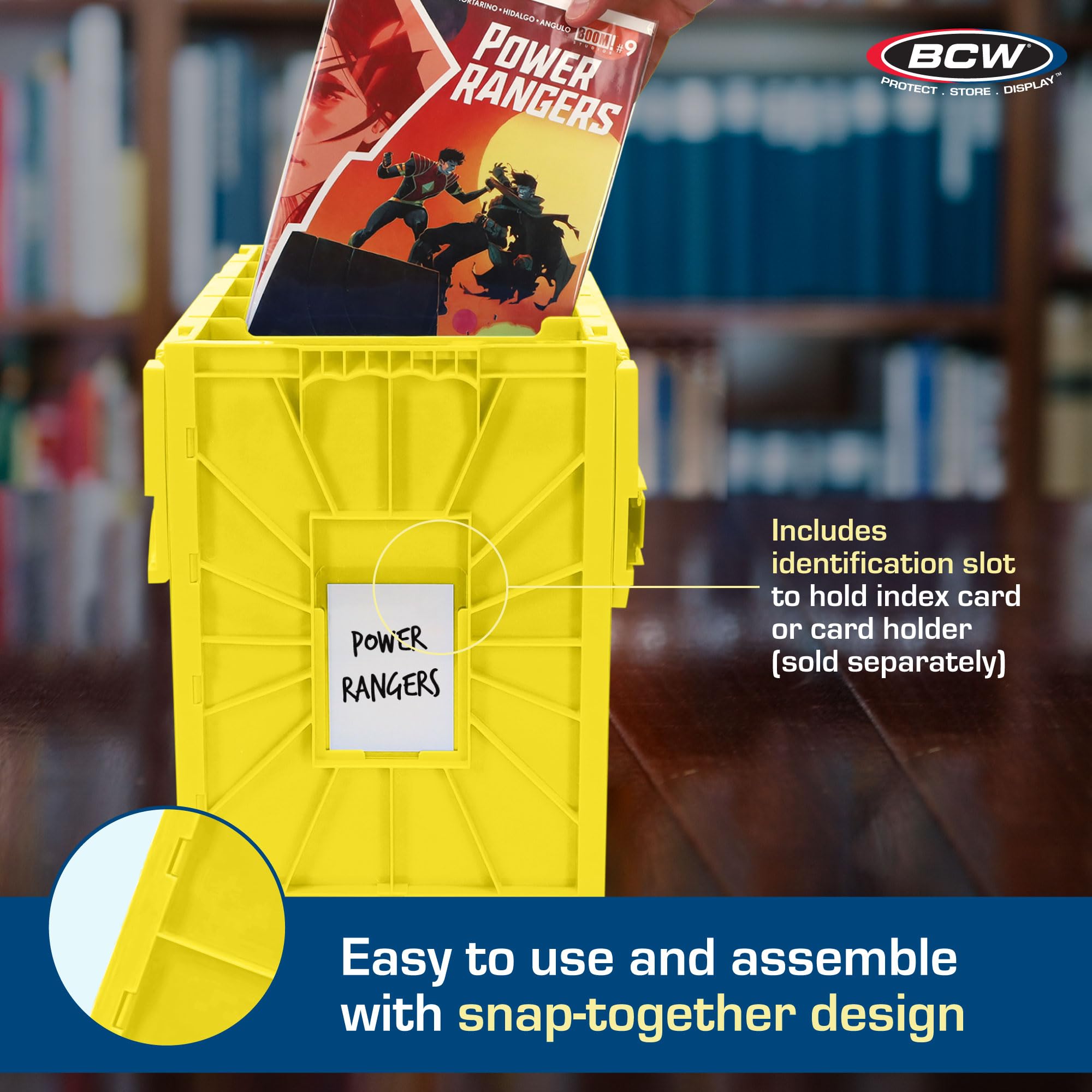Foto 5 pulgar | Papelera Para Cómics Bcw, Corta, Con Capacidad Para 150 Cómics, Color Amarillo - Venta Internacional.