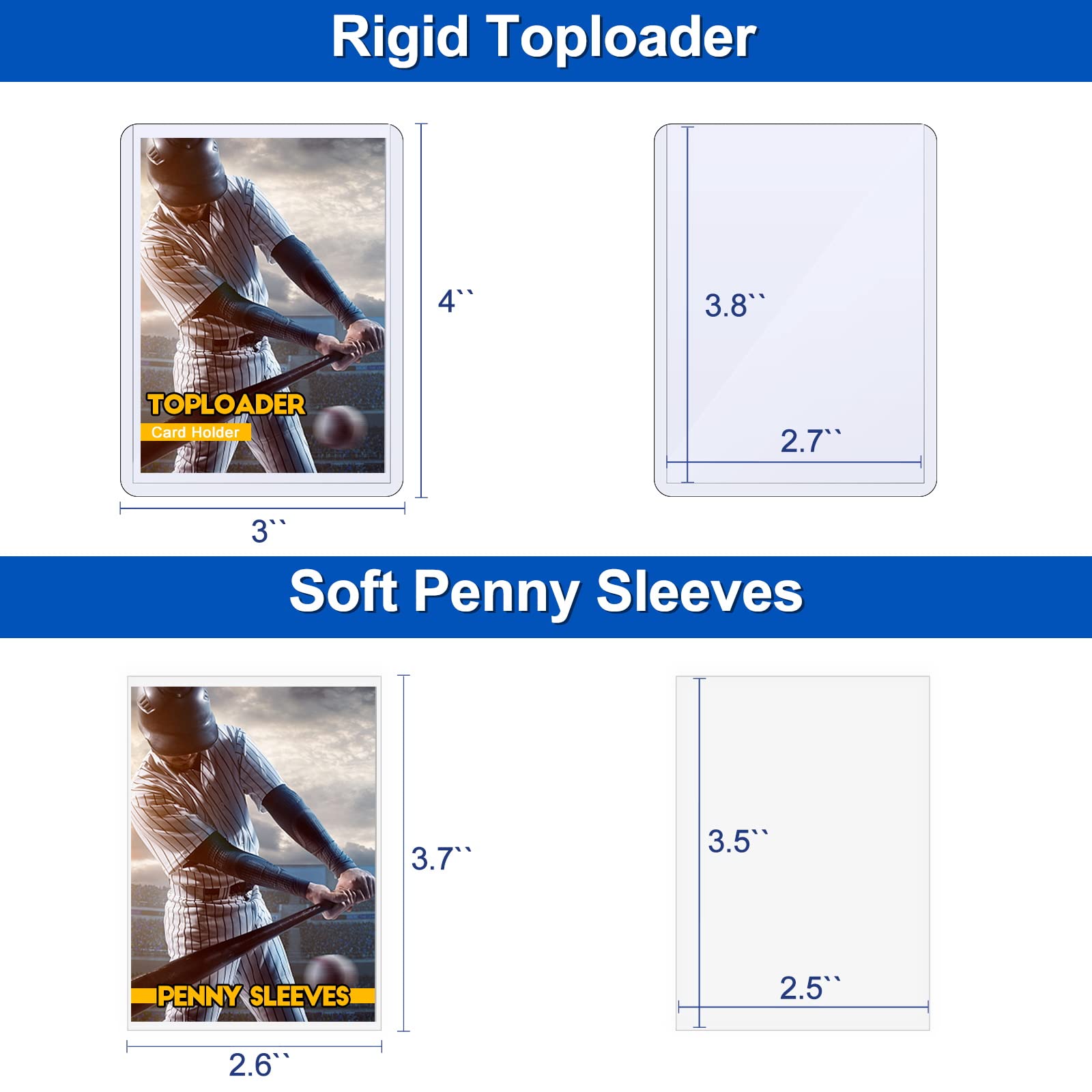 Foto 2 | Protectores De Tarjetas Sooez 35 Pt Toploaders Con Fundas Transparentes X100 - Venta Internacional.
