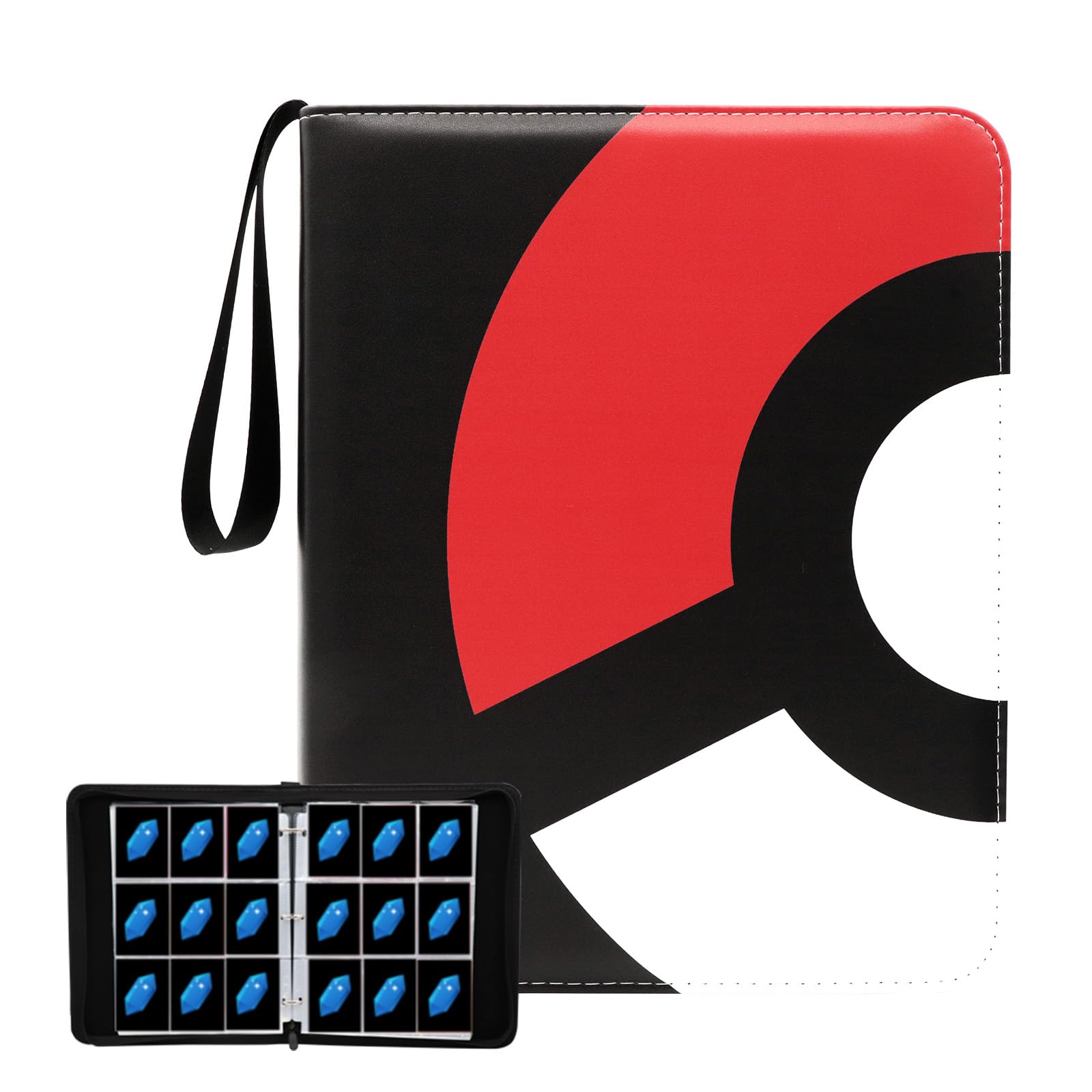 Carpeta De 9 Bolsillos, Diseño Moderno Para 900 Tarjetas, Color Rojo - Venta Internacional.