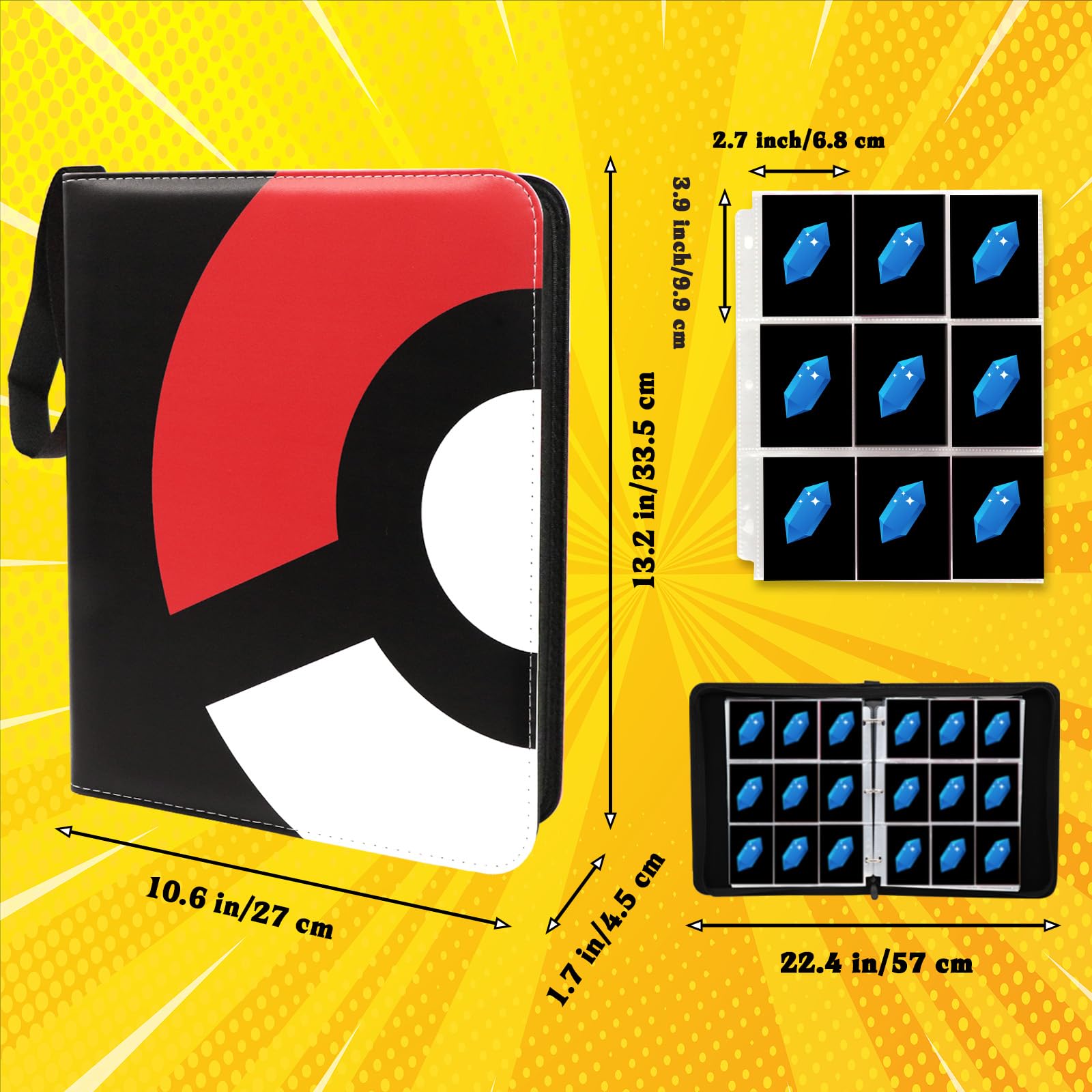 Foto 5 pulgar | Carpeta De 9 Bolsillos, Diseño Moderno Para 900 Tarjetas, Color Rojo - Venta Internacional.