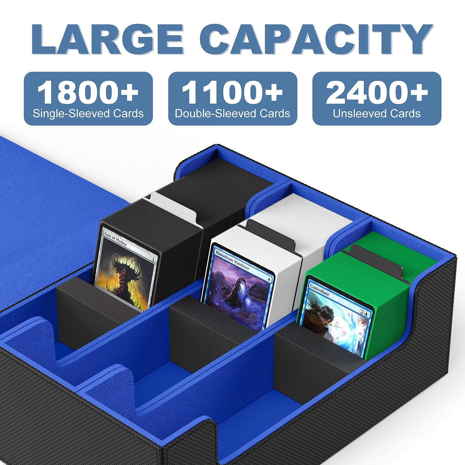 Foto 3 pulgar | Caja De Almacenamiento De Tarjetas Coleccionables Mlikero Card Deck Funda Para Más De 1800 Cartas - Venta Internacional