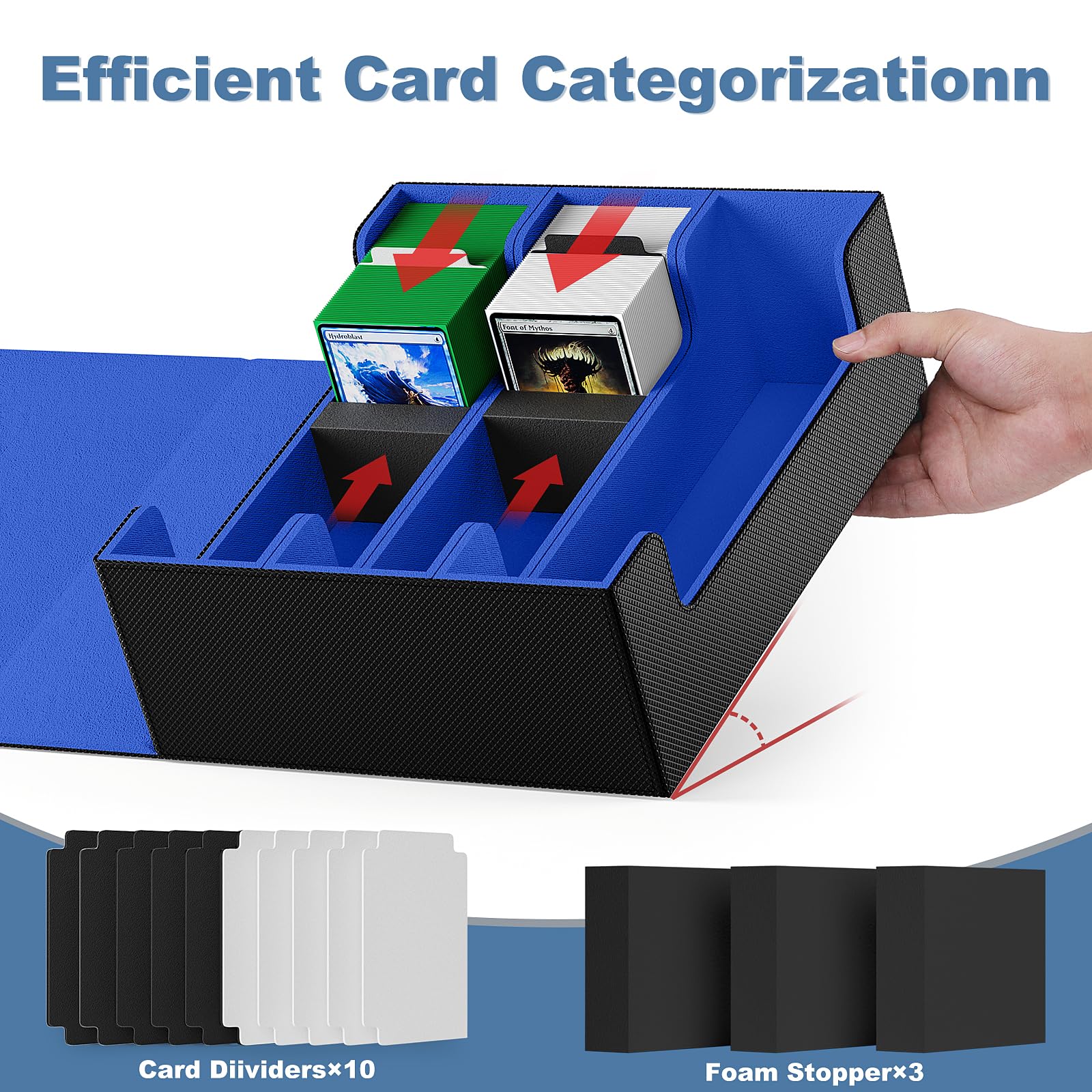 Foto 4 pulgar | Caja De Almacenamiento De Tarjetas Coleccionables Mlikero Card Deck Funda Para Más De 1800 Cartas - Venta Internacional