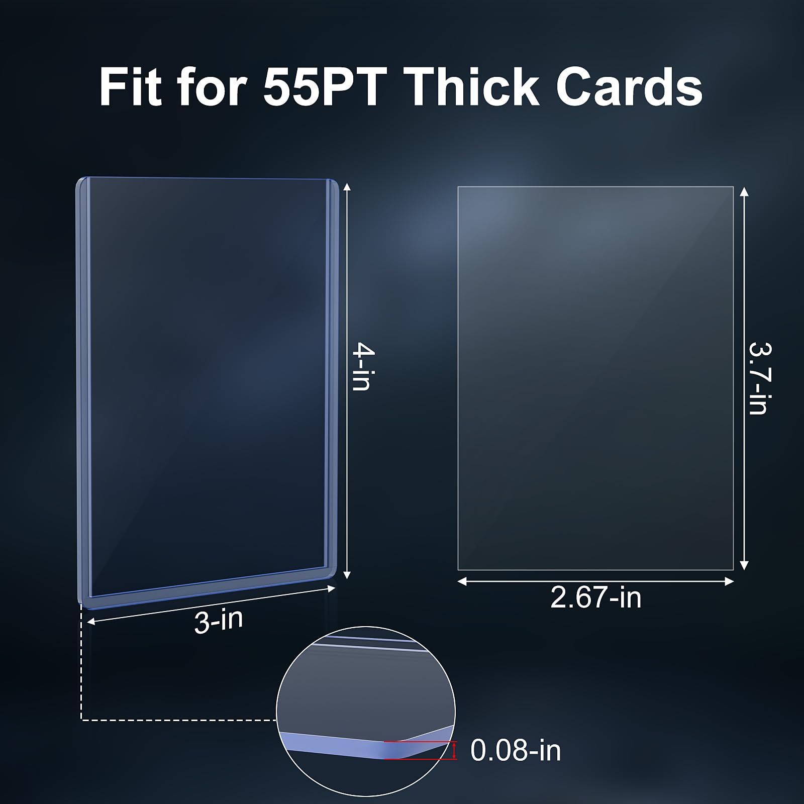 Foto 3 pulgar | Fundas Para Tarjetas Mlikero, 55 Puntos, Plástico Duro, Transparente Y Suave, 100 Quilates - Venta Internacional.