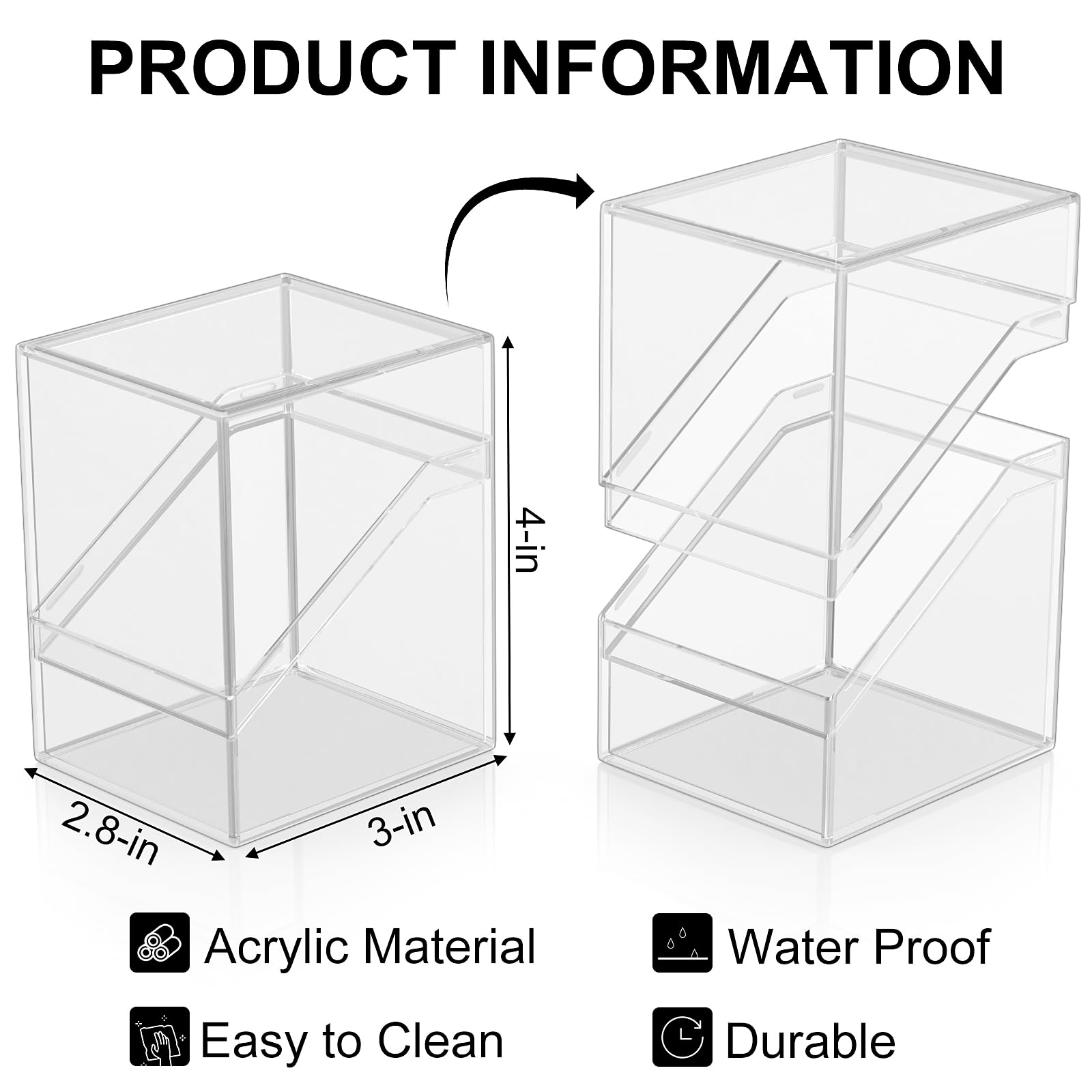 Foto 2 | Estuches De Baraja Mlikero Acrylic Commander, Paquete De 12 Unidades, 100 Cartas - Venta Internacional.