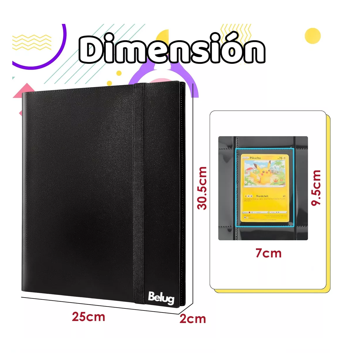 Foto 6 pulgar | Carpeta De Tarjetas Yu-gi-oh, Pokémon, Mtg, Tcg, Belug 50 Páginas Negro