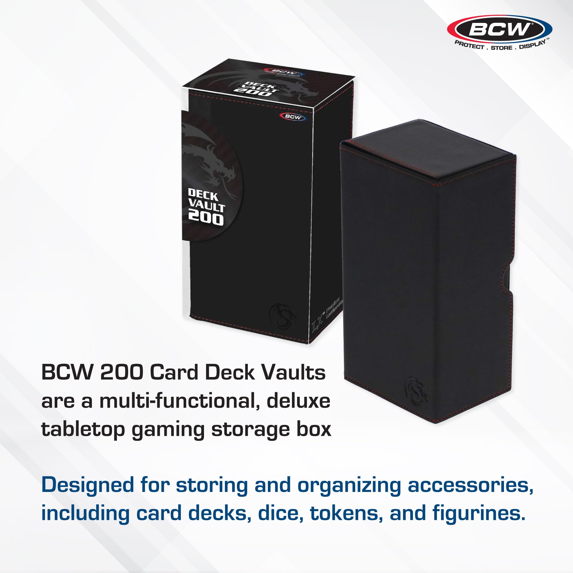 Foto 3 pulgar | Caja Para Cartas Bcw Deck Vault-lx 200 Negra Con Funda Para 100 Cartas - Venta Internacional.