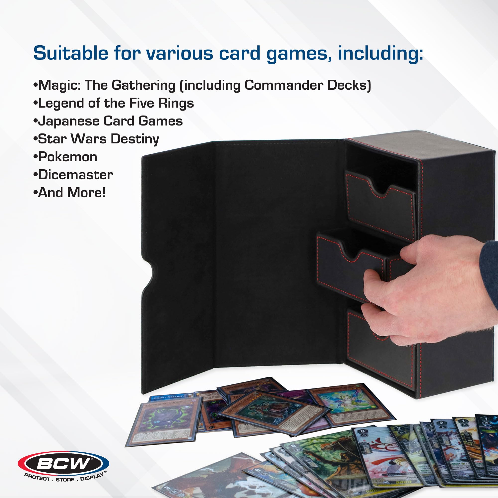 Foto 6 pulgar | Caja Para Cartas Bcw Deck Vault-lx 200 Negra Con Funda Para 100 Cartas - Venta Internacional.