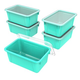 Foto 1 | Contenedores De Almacenamiento Storex, Cubos Pequeños, Color Verde Azulado (paquete De 5) - Venta Internacional.