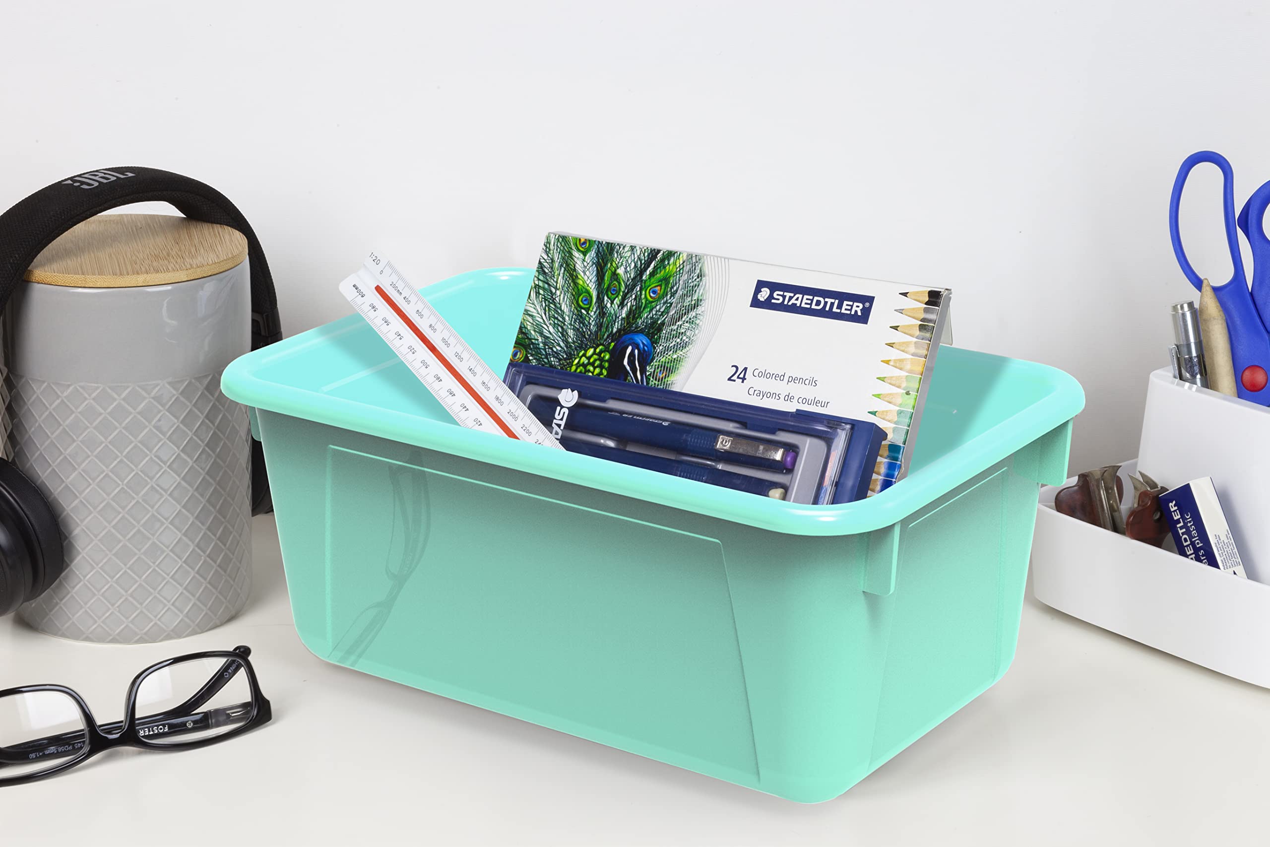 Foto 3 | Contenedores De Almacenamiento Storex, Cubos Pequeños, Color Verde Azulado (paquete De 5) - Venta Internacional.