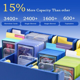 Foto 3 | Caja De Almacenamiento Para Tarjetas Coleccionables Procase 3400+, Piel Sintética, Color Azul - Venta Internacional.