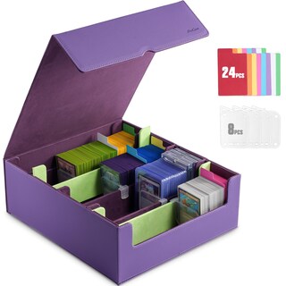 Foto 1 | Caja De Almacenamiento De Tarjetas Coleccionables Procase 3400+ De Piel Sintética, Color Morado - Venta Internacional.