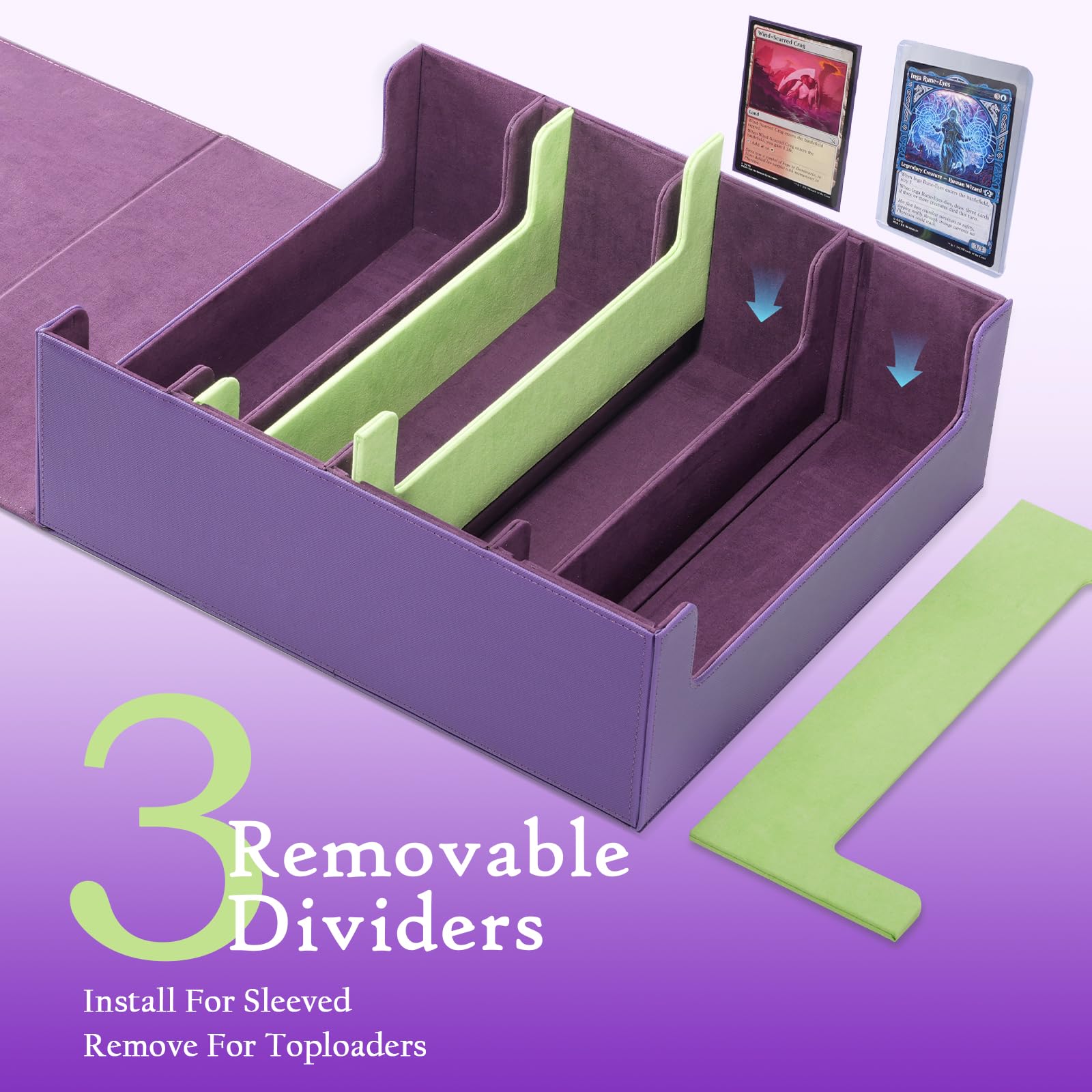Foto 3 pulgar | Caja De Almacenamiento De Tarjetas Coleccionables Procase 3400+ De Piel Sintética, Color Morado - Venta Internacional.