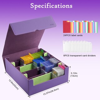 Foto 4 | Caja De Almacenamiento De Tarjetas Coleccionables Procase 3400+ De Piel Sintética, Color Morado - Venta Internacional.