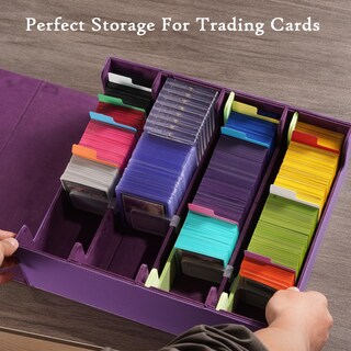 Foto 6 | Caja De Almacenamiento De Tarjetas Coleccionables Procase 3400+ De Piel Sintética, Color Morado - Venta Internacional.