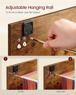 Foto 4 | Archivador Vasagle De 4 Cajones Con Cerradura Para A4 Y Letter Rustic - Venta Internacional.