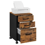 Archivador Vasagle Con 3 Cajones Para Hogar Y Oficina, A4, Rústico - Venta Internacional.