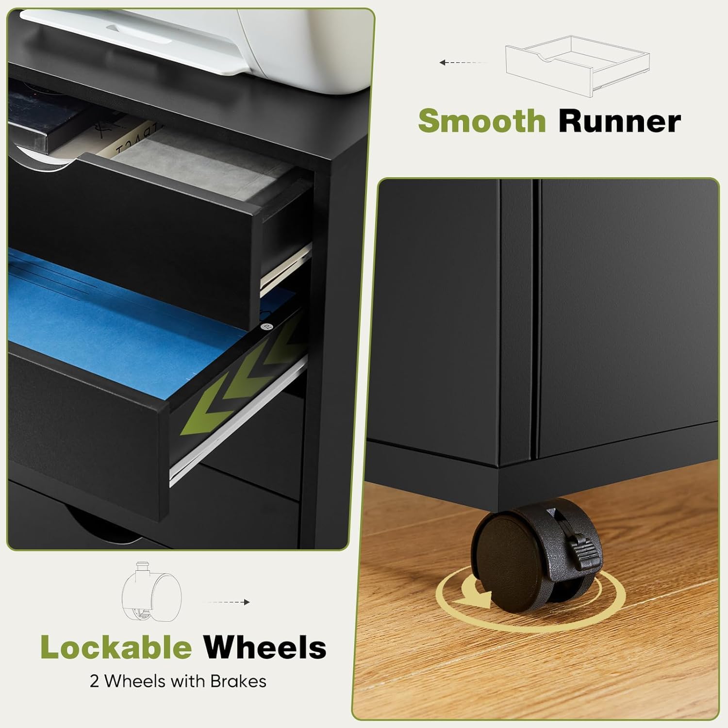 Foto 5 pulgar | Archivador Chest Office Simple Deluxe Con 7 Cajones, Negro - Venta Internacional.
