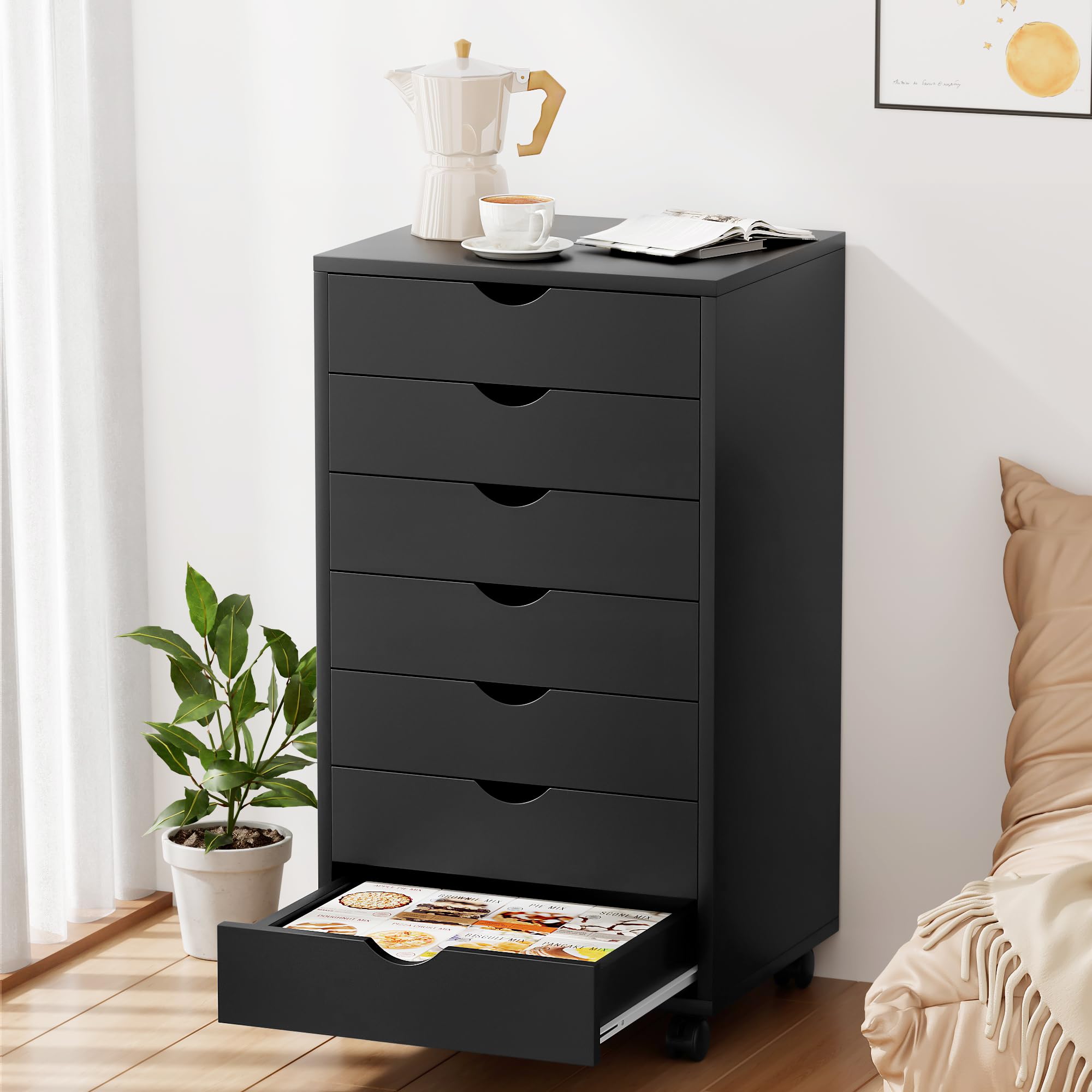 Foto 6 pulgar | Archivador Chest Office Simple Deluxe Con 7 Cajones, Negro - Venta Internacional.
