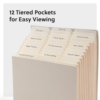 Foto 4 | Stadium File Smead Con 12 Compartimentos Expandibles Para Archivos, Color Beige - Venta Internacional.