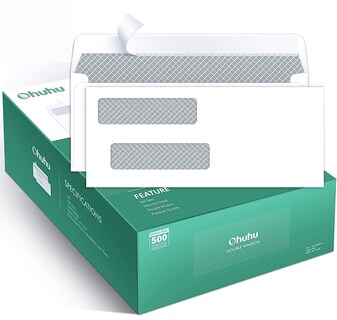 Foto 1 | Envelope Ohuhu #8 Con Doble Ventana, Autoadhesivo, 500 Unidades, Color Blanco - Venta Internacional.