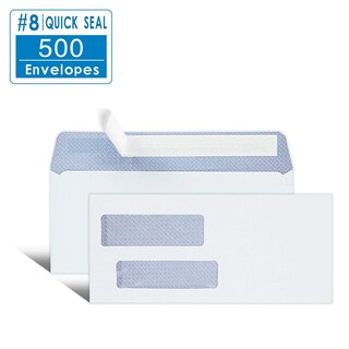 Foto 2 | Envelope Ohuhu #8 Con Doble Ventana, Autoadhesivo, 500 Unidades, Color Blanco - Venta Internacional.