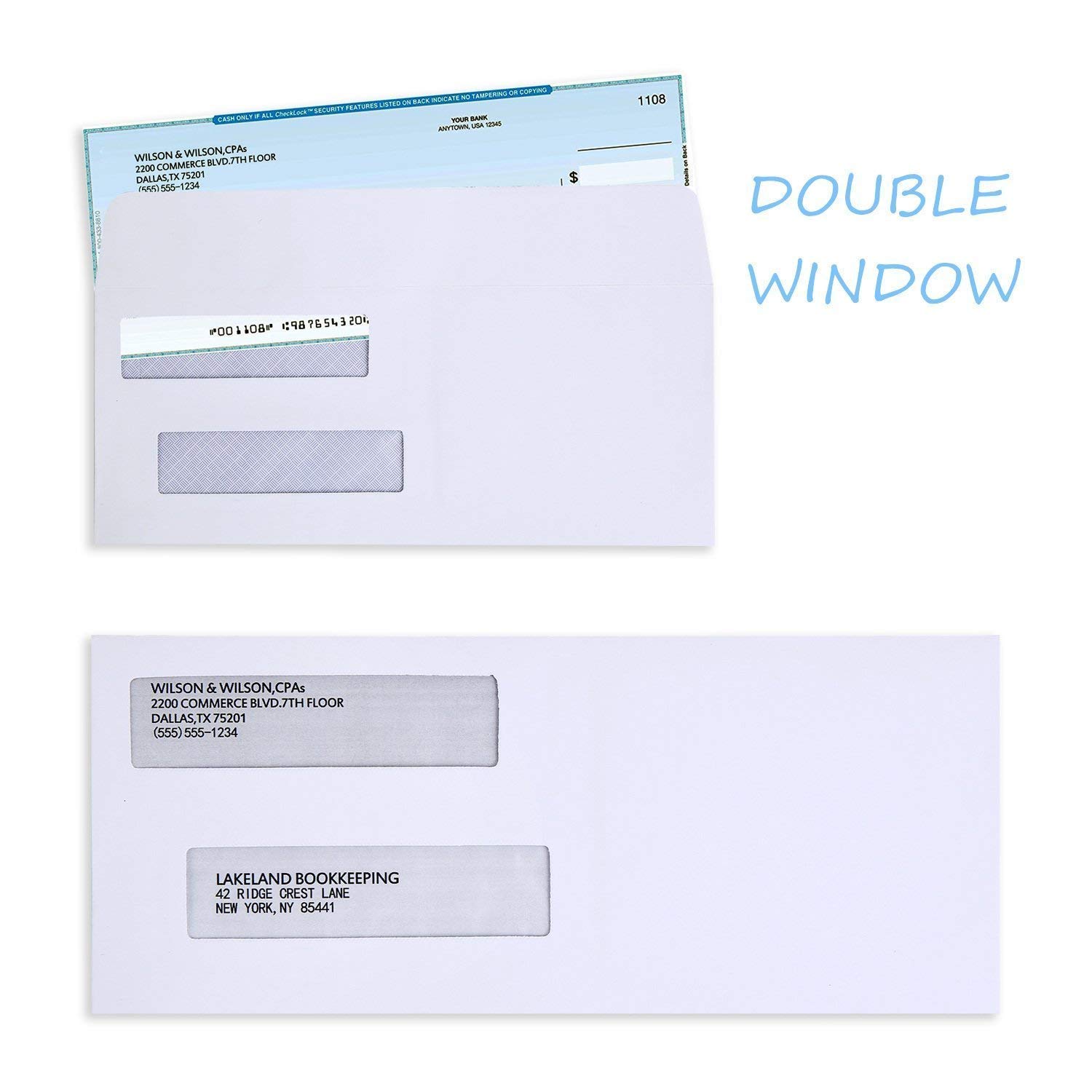 Foto 4 | Envelope Ohuhu #8 Con Doble Ventana, Autoadhesivo, 500 Unidades, Color Blanco - Venta Internacional.