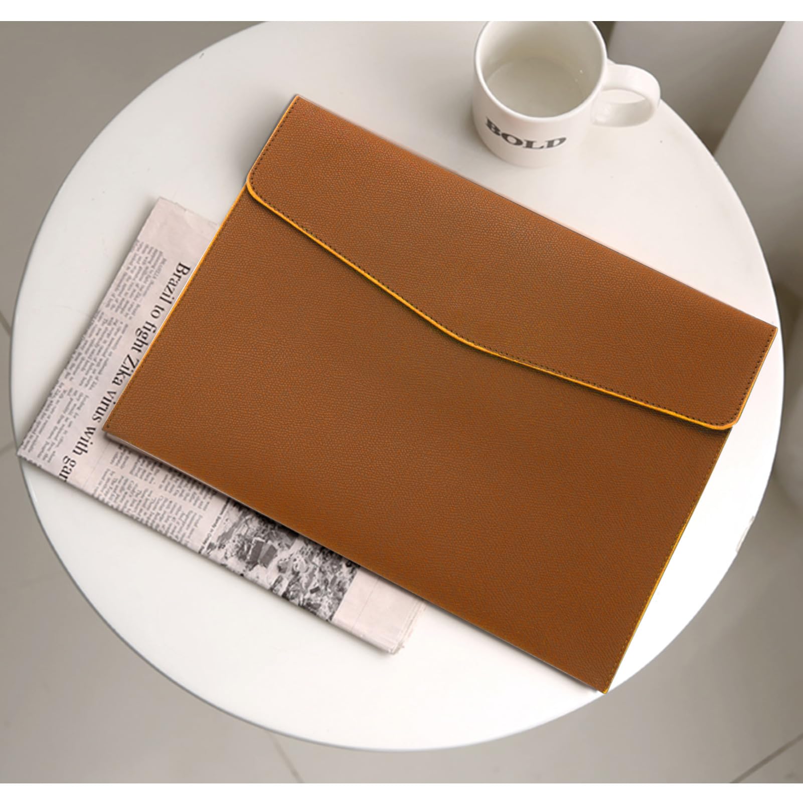 Foto 7 pulgar | Carpeta De Archivos Fyy De Piel Sintética A4 Con Soporte Para Documentos, Color Naranja - Venta Internacional.