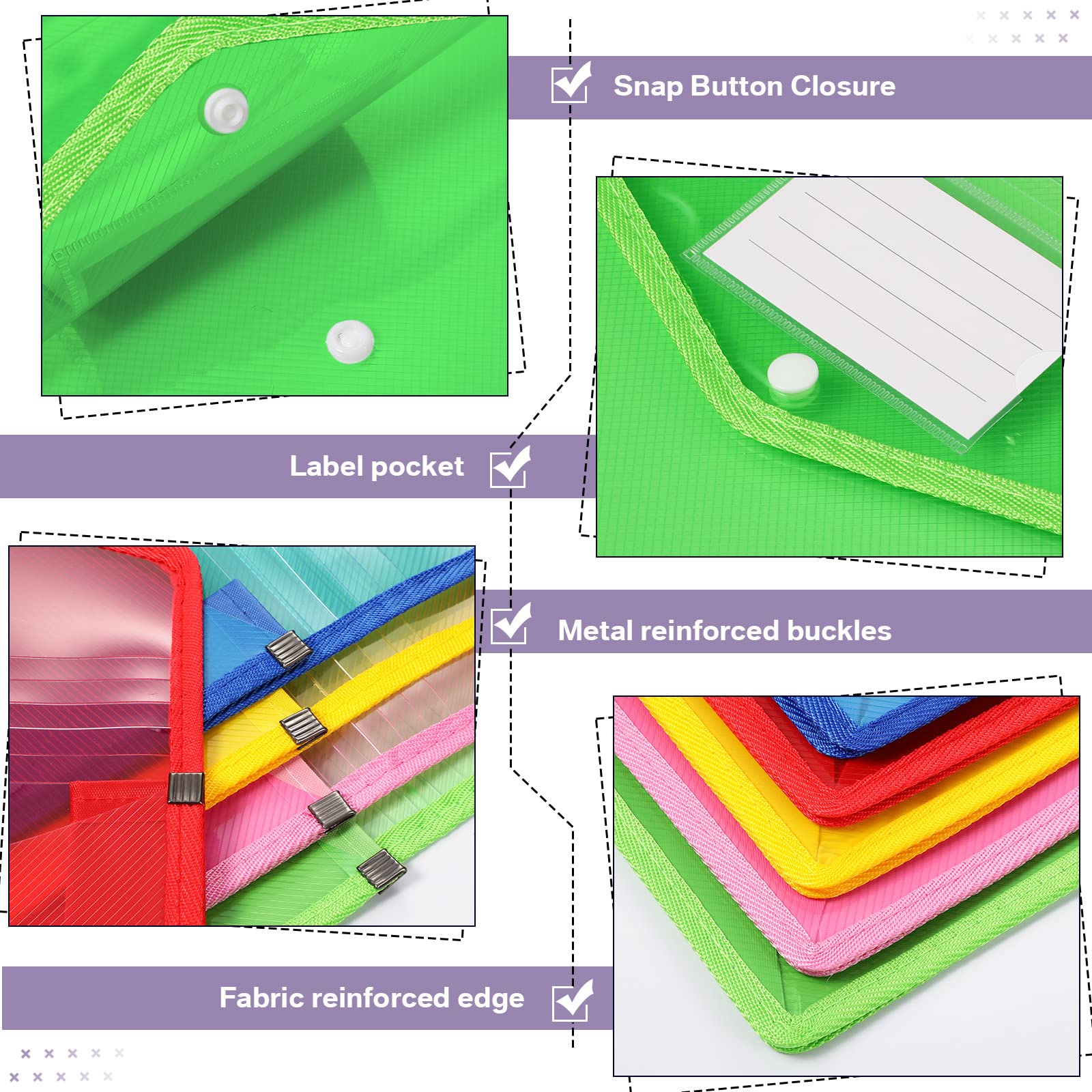 Foto 4 pulgar | Carpetas De Plástico Para Archivos Con Forma De Sobre Expansible, Tamaño A4 - Venta Internacional.