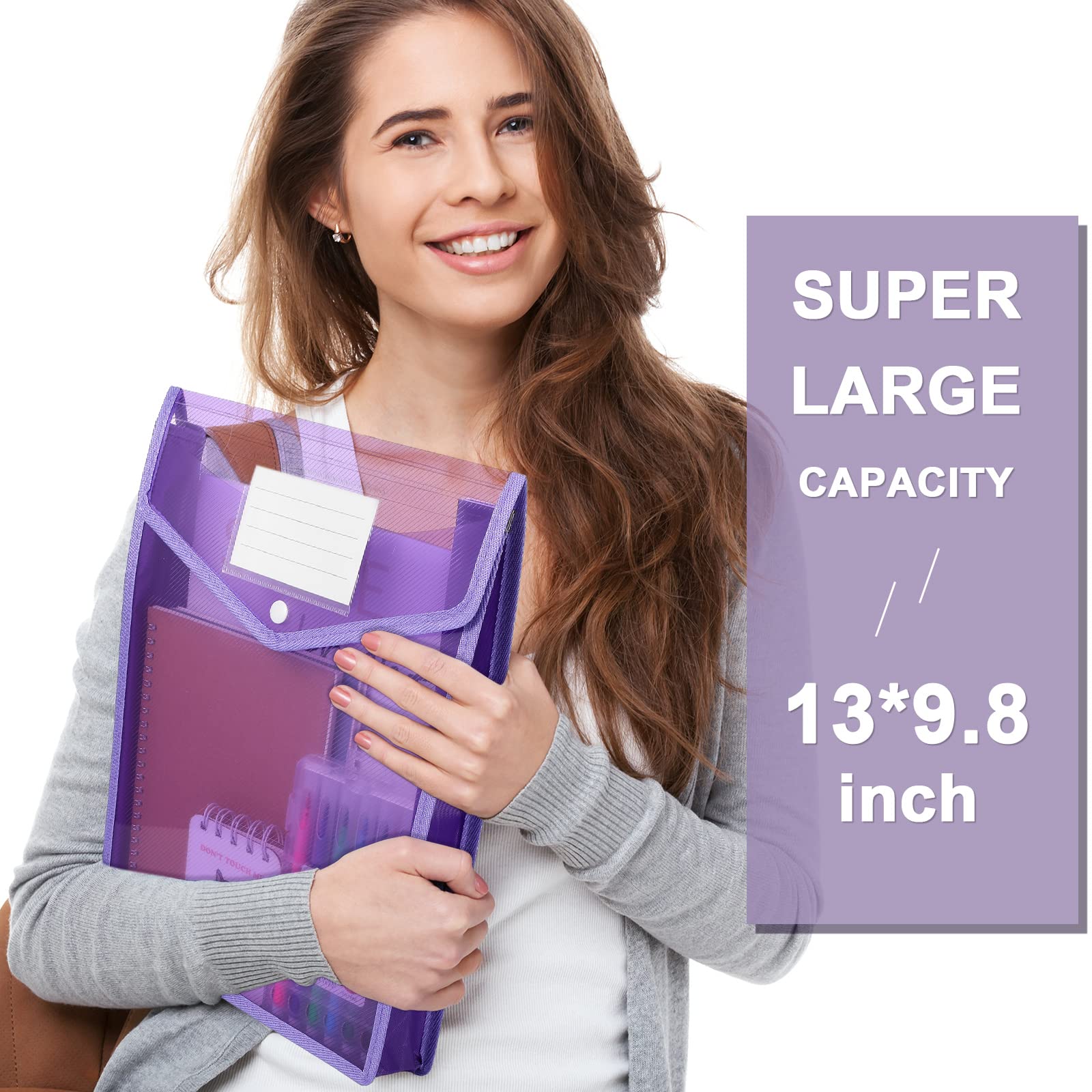 Foto 7 pulgar | Carpetas De Plástico Para Archivos Con Forma De Sobre Expansible, Tamaño A4 - Venta Internacional.