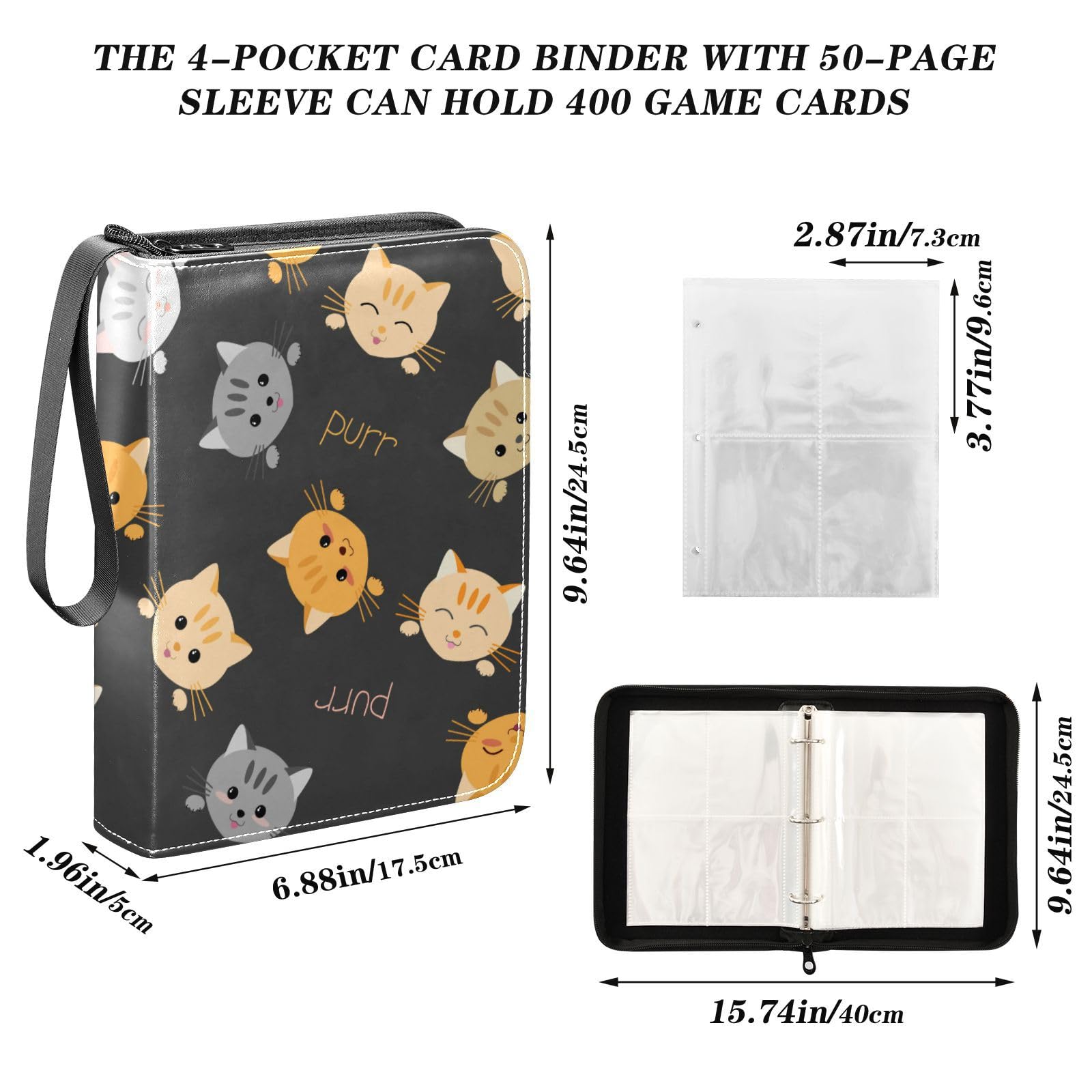 Foto 3 | Carpeta Coleccionable Emelivor De 4 Bolsillos Con 50 Fundas Para 400 Tarjetas - Venta Internacional.