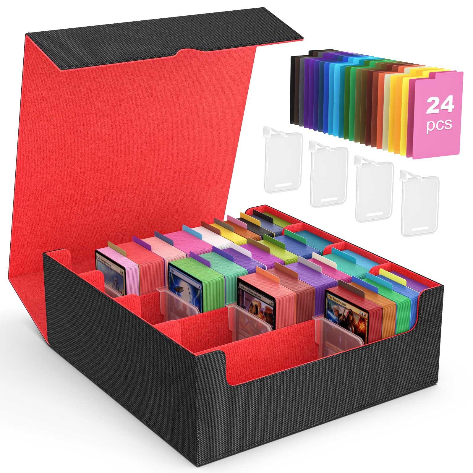 Foto 1 | Caja De Almacenamiento De Tarjetas Coleccionables Moko 3000+ Mtg Con Separadores, Negro Y Rojo - Venta Internacional.