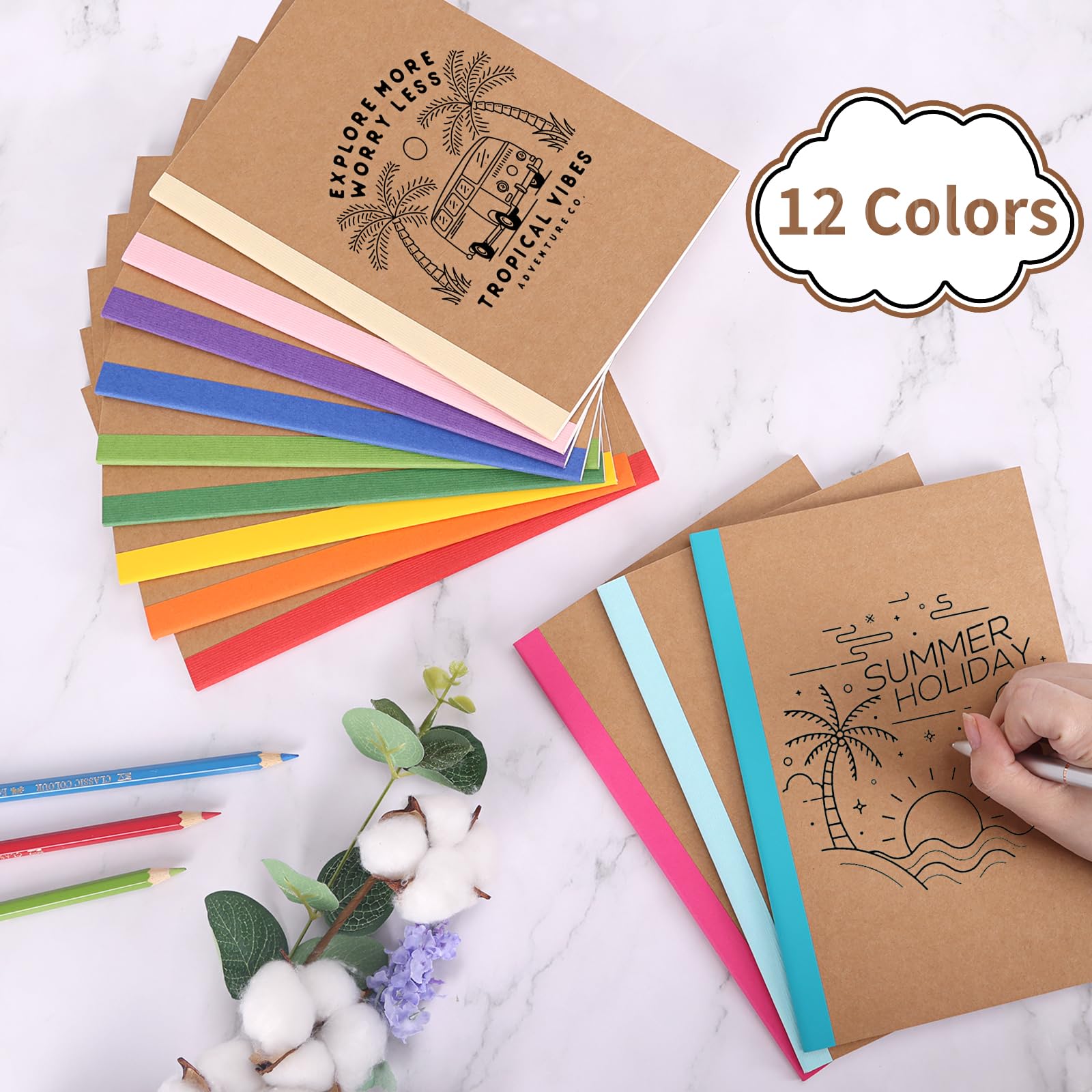 Foto 6 pulgar | Libretas Eoout A5 Kraft, Paquete De 40, 60 Páginas, 12 Colores - Venta Internacional.