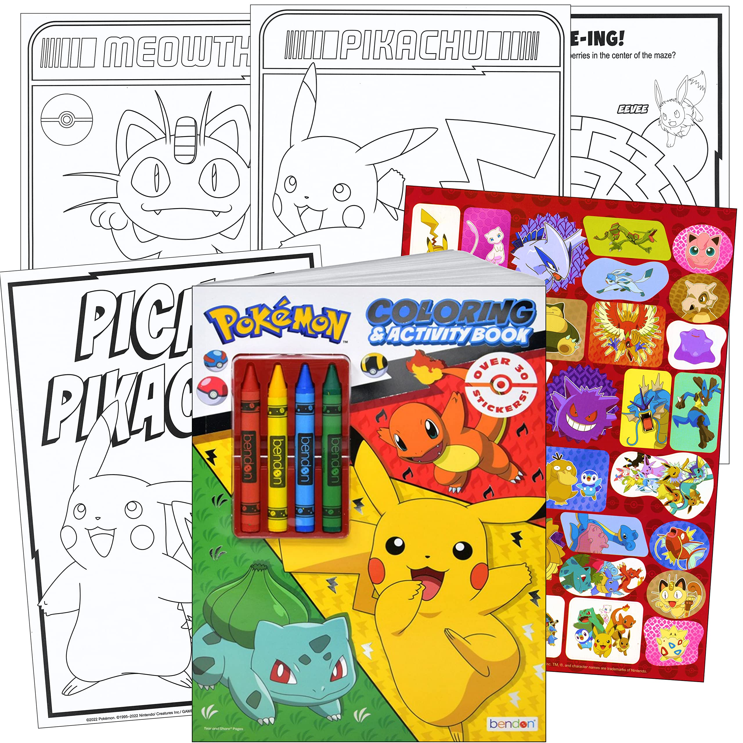 Foto 4 pulgar | Set De Pegatinas De Pokémon De Bendon Con Libro Para Colorear - Venta Internacional.