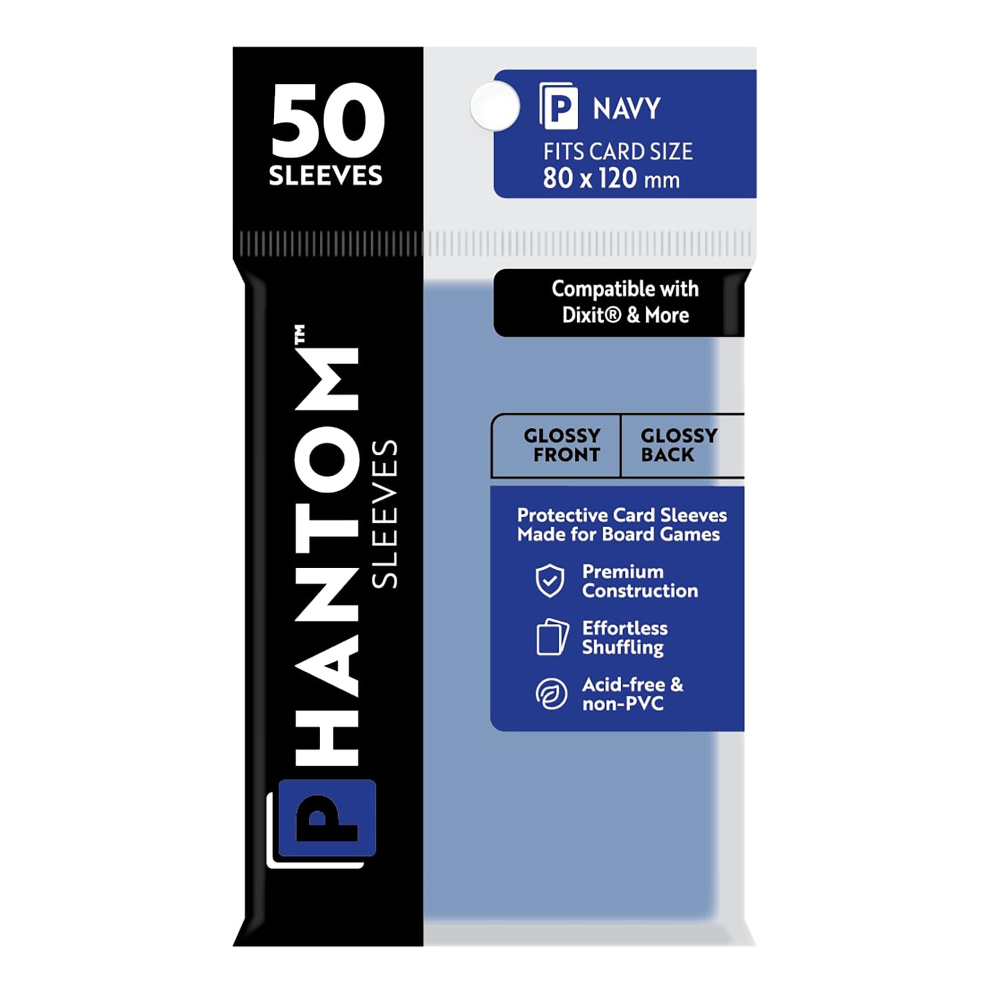 Foto 2 pulgar | Fundas Para Cartas Capstone Games Phantom Navy 80 X 120 Mm X 50 - Venta Internacional.