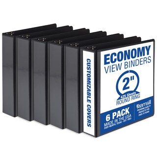 Foto 1 | Binder Samsill Economy, 2 Pulgadas, 3 Anillos Negros, Paquete De 6 - Venta Internacional.