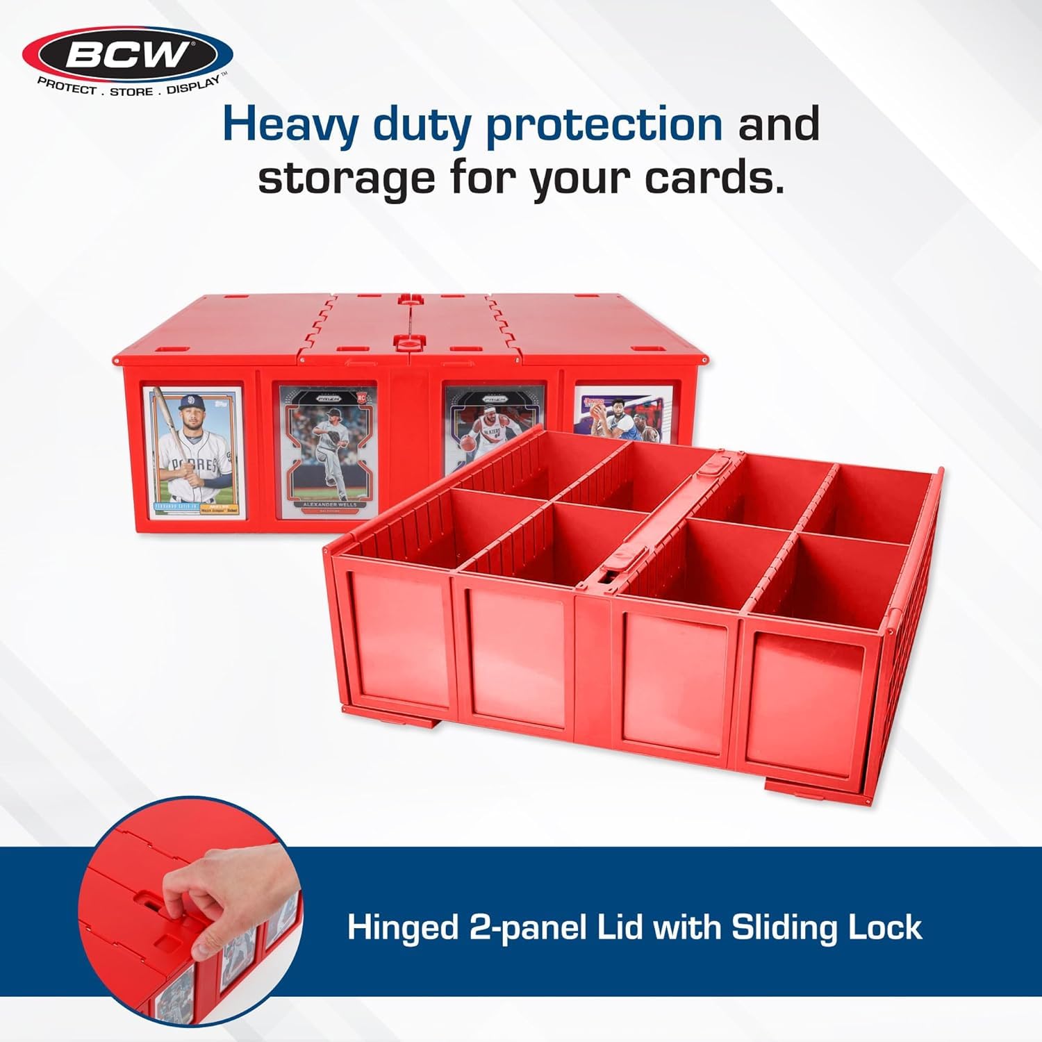 Foto 2 | Caja De Almacenamiento De Tarjetas Bcw, Papelera Coleccionable, Roja, Paquete De 4 - Venta Internacional.