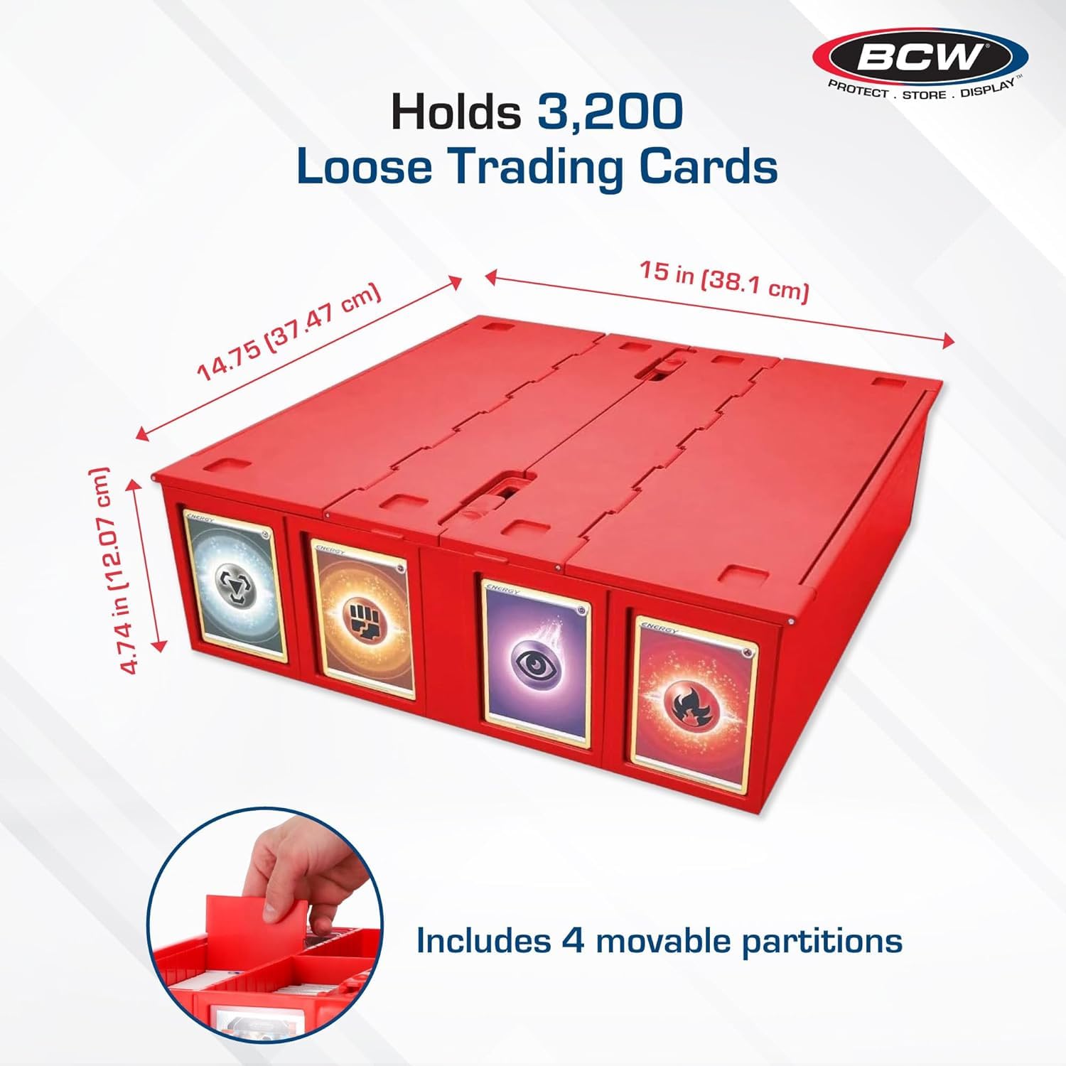 Foto 3 | Caja De Almacenamiento De Tarjetas Bcw, Papelera Coleccionable, Roja, Paquete De 4 - Venta Internacional.
