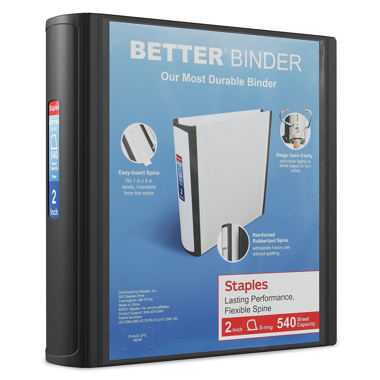 Foto 2 pulgar | Binder Staples Better, 2 Pulgadas, Color Negro - Venta Internacional.