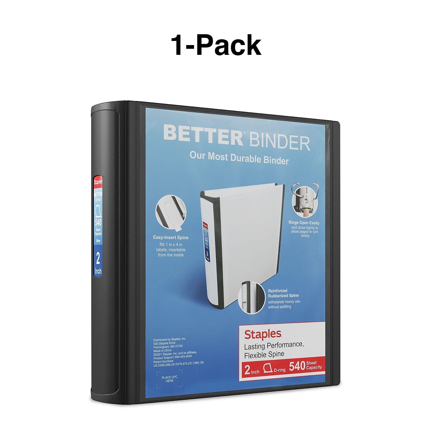 Foto 8 pulgar | Binder Staples Better, 2 Pulgadas, Color Negro - Venta Internacional.