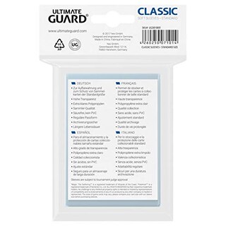 Foto 3 | Fundas Para Tarjetas Ultimate Guard Clear Classic Standard De 100 Quilates - Venta Internacional.
