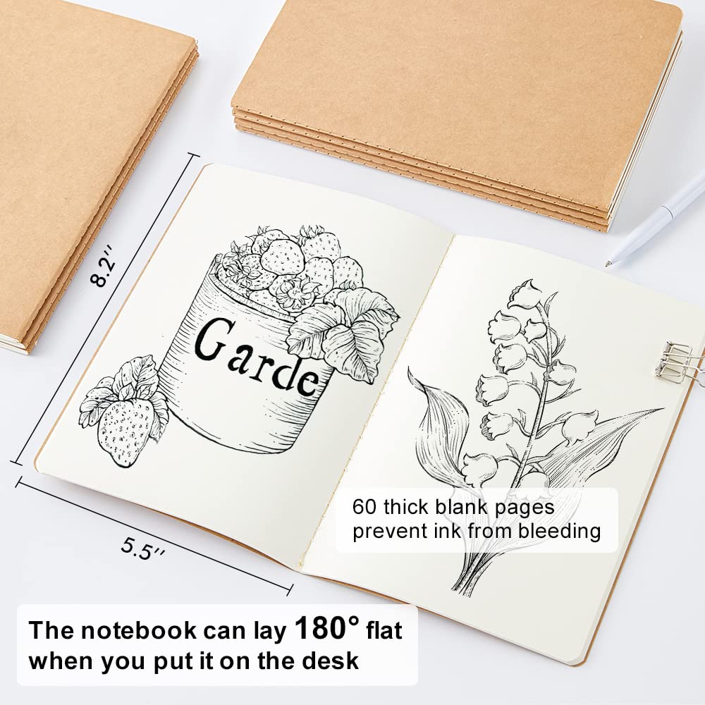 Foto 3 pulgar | Cuadernos Feela Kraft, Paquete De 30 Unidades, A5, 60 Páginas, Sin Líneas, Cuaderno De Bocetos - Venta Internacional.