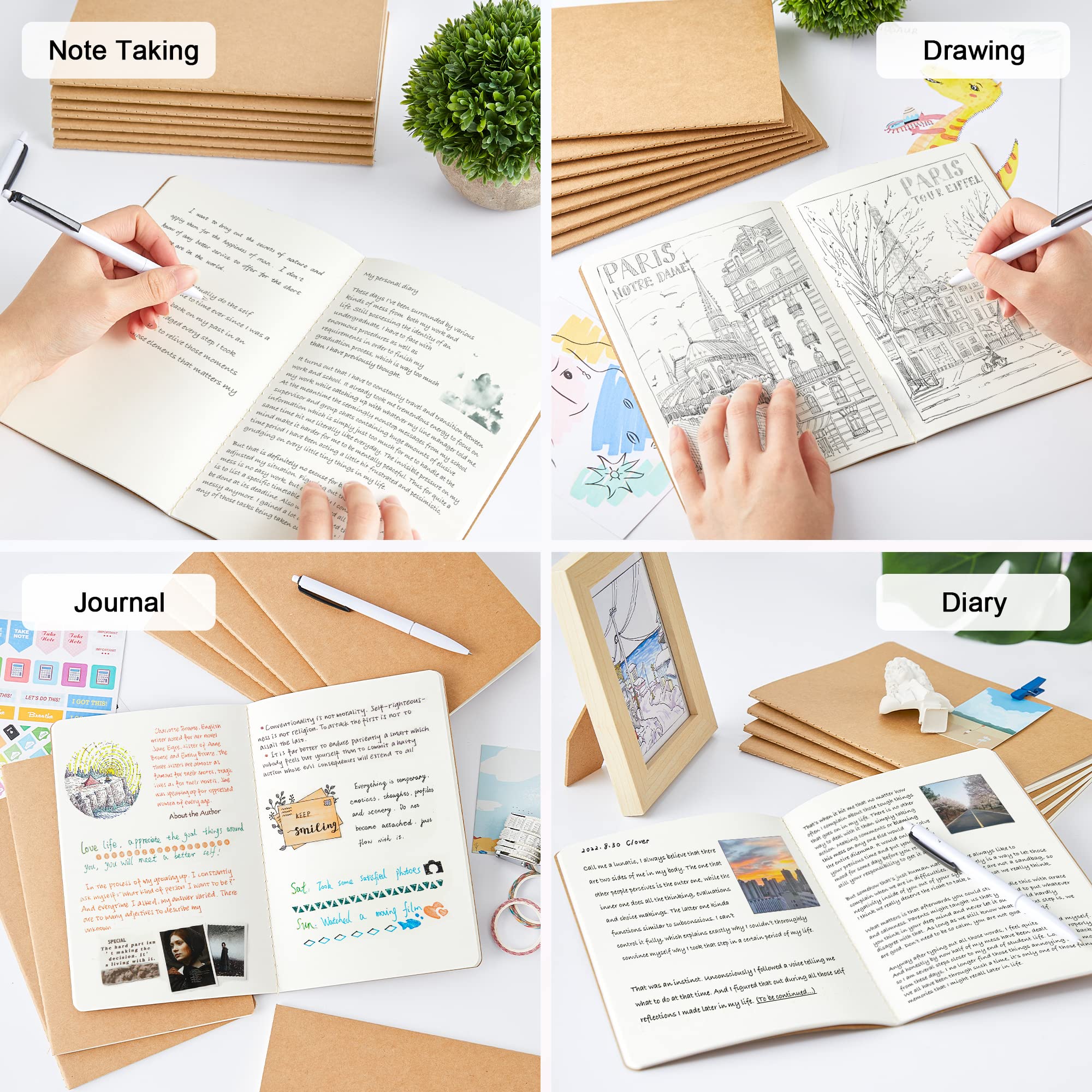 Foto 6 pulgar | Cuadernos Feela Kraft, Paquete De 30 Unidades, A5, 60 Páginas, Sin Líneas, Cuaderno De Bocetos - Venta Internacional.