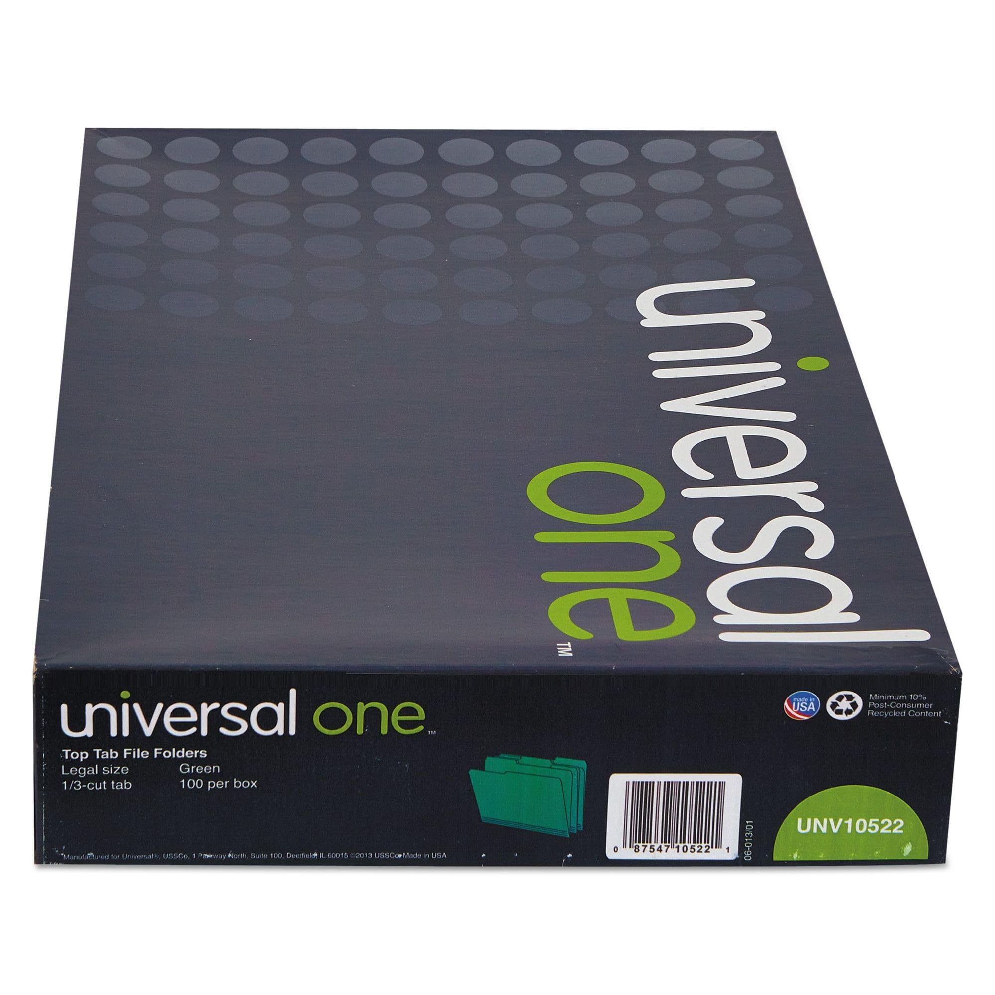 Foto 2 | Carpetas Universales Unv10522, Tamaño Legal, 100 Unidades, Color Verde - Venta Internacional.