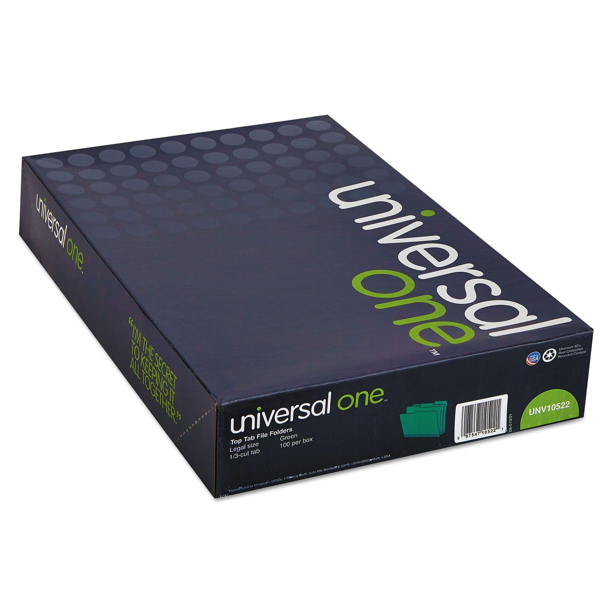 Foto 3 | Carpetas Universales Unv10522, Tamaño Legal, 100 Unidades, Color Verde - Venta Internacional.