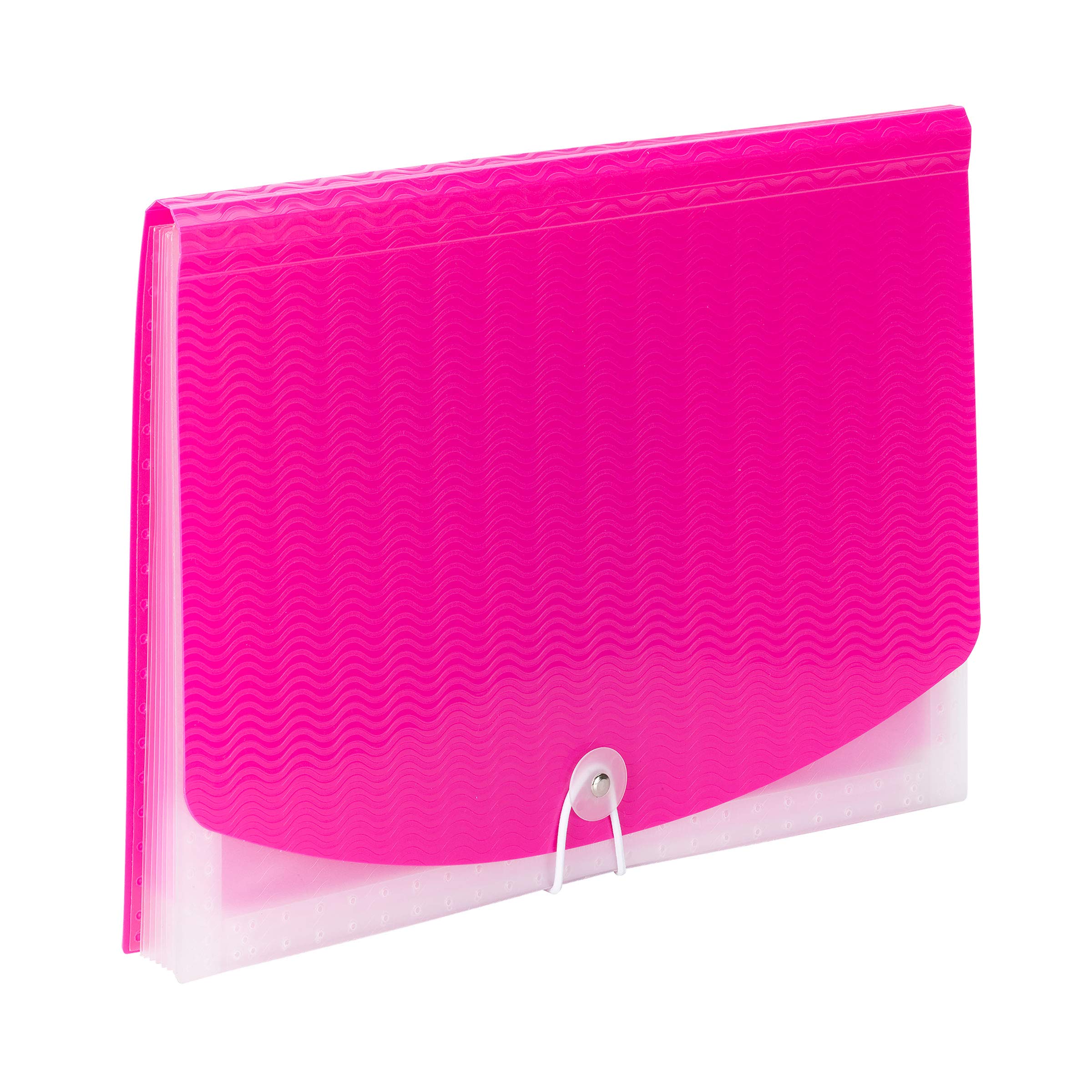 Foto 1 | Archivador Expandible De Polietileno Con 6 Separadores, Tamaño Carta, Color Rosa Y Transparente - Venta Internacional.