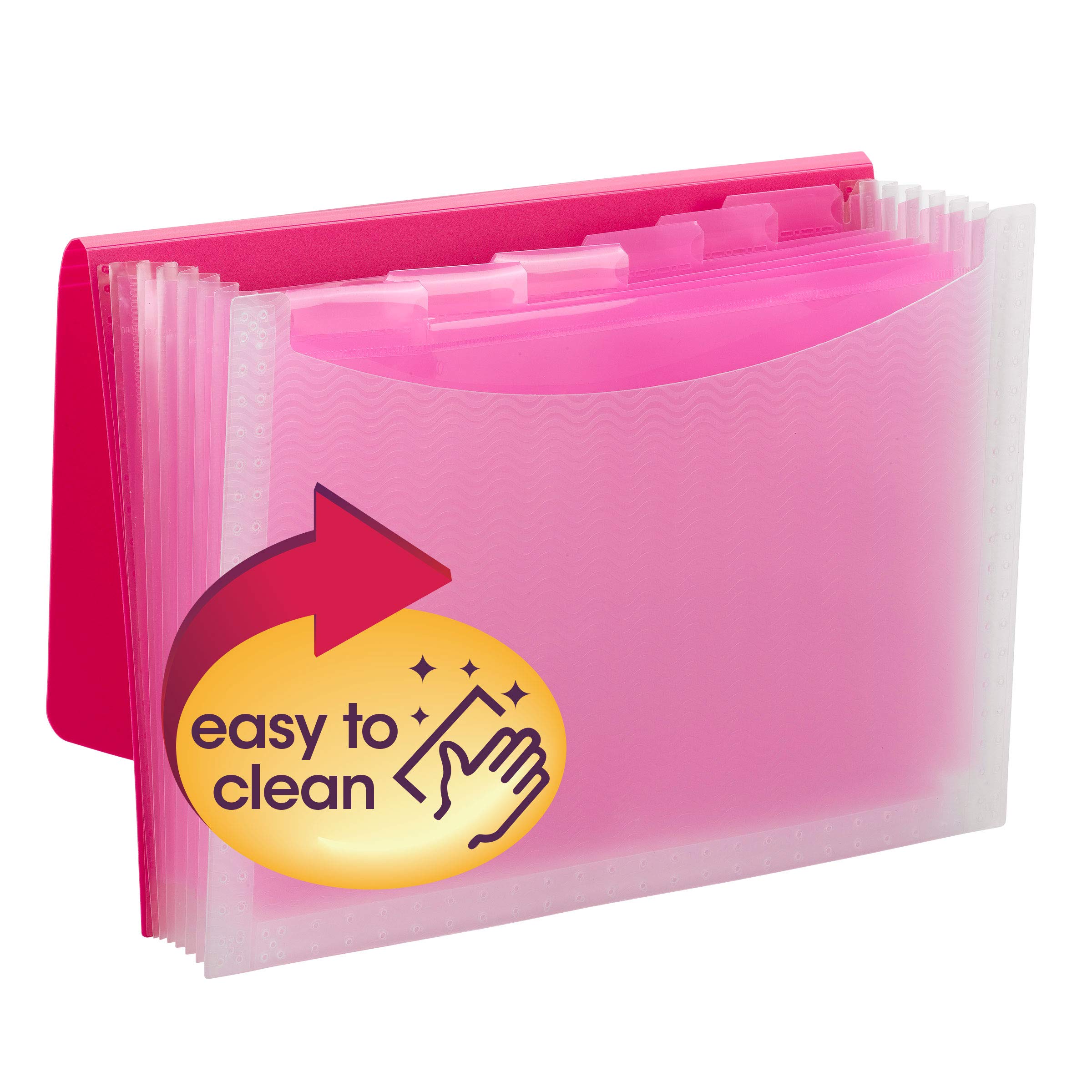 Foto 3 | Archivador Expandible De Polietileno Con 6 Separadores, Tamaño Carta, Color Rosa Y Transparente - Venta Internacional.