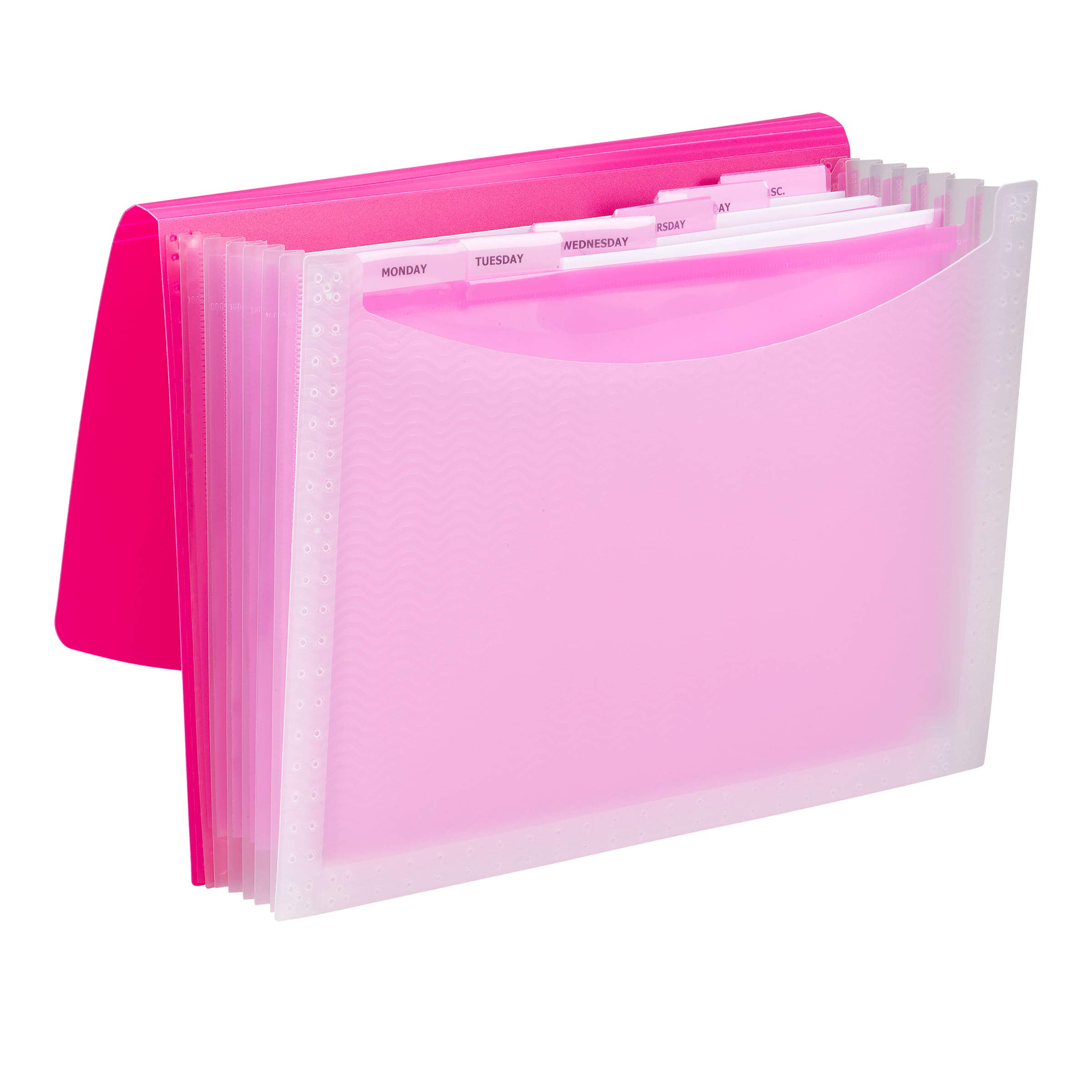 Foto 5 pulgar | Archivador Expandible De Polietileno Con 6 Separadores, Tamaño Carta, Color Rosa Y Transparente - Venta Internacional.